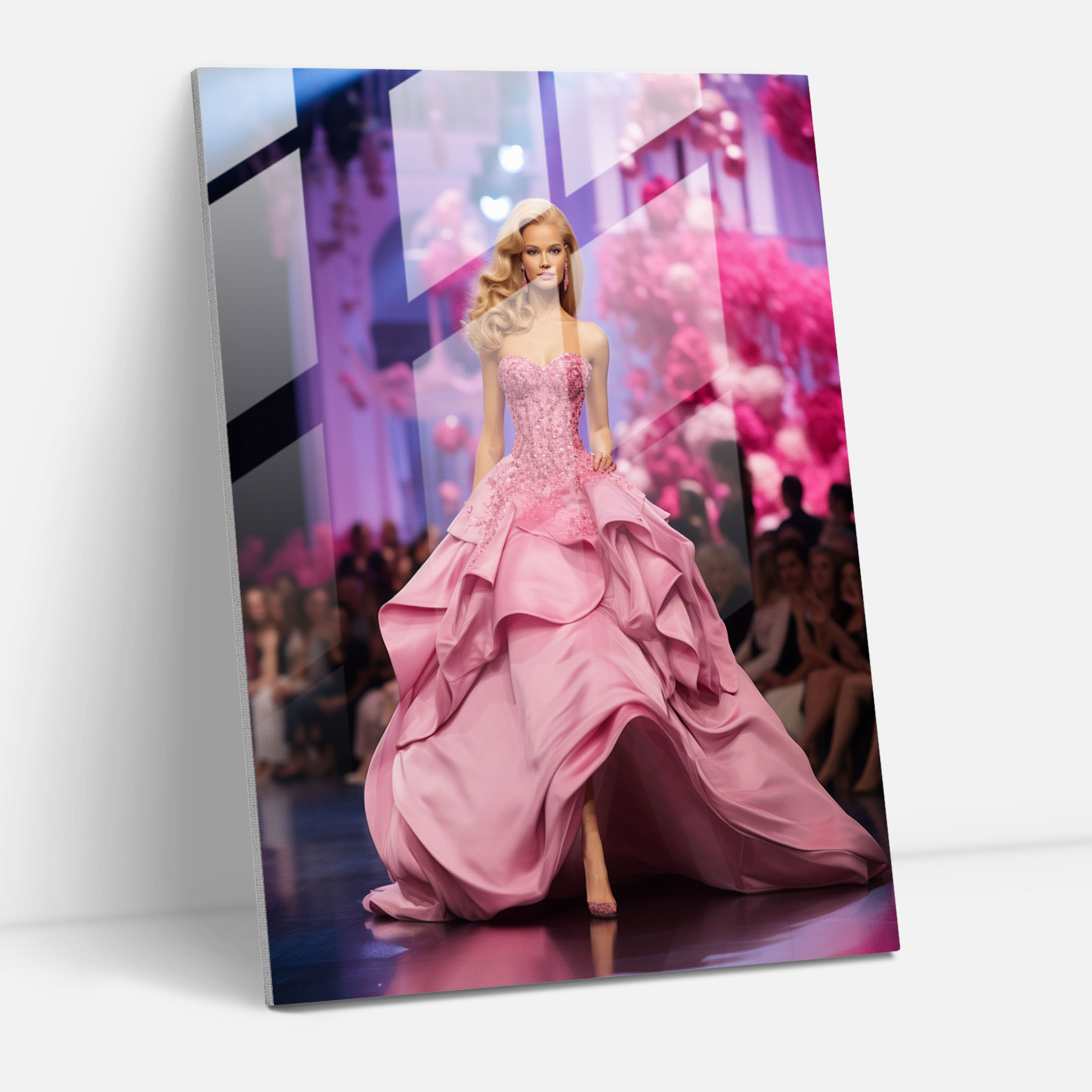 Barbie Glass Print - Sparkling Runway - Fashionable Wall Decoration - Barbie, Style, Barbie, Glass Wall Art