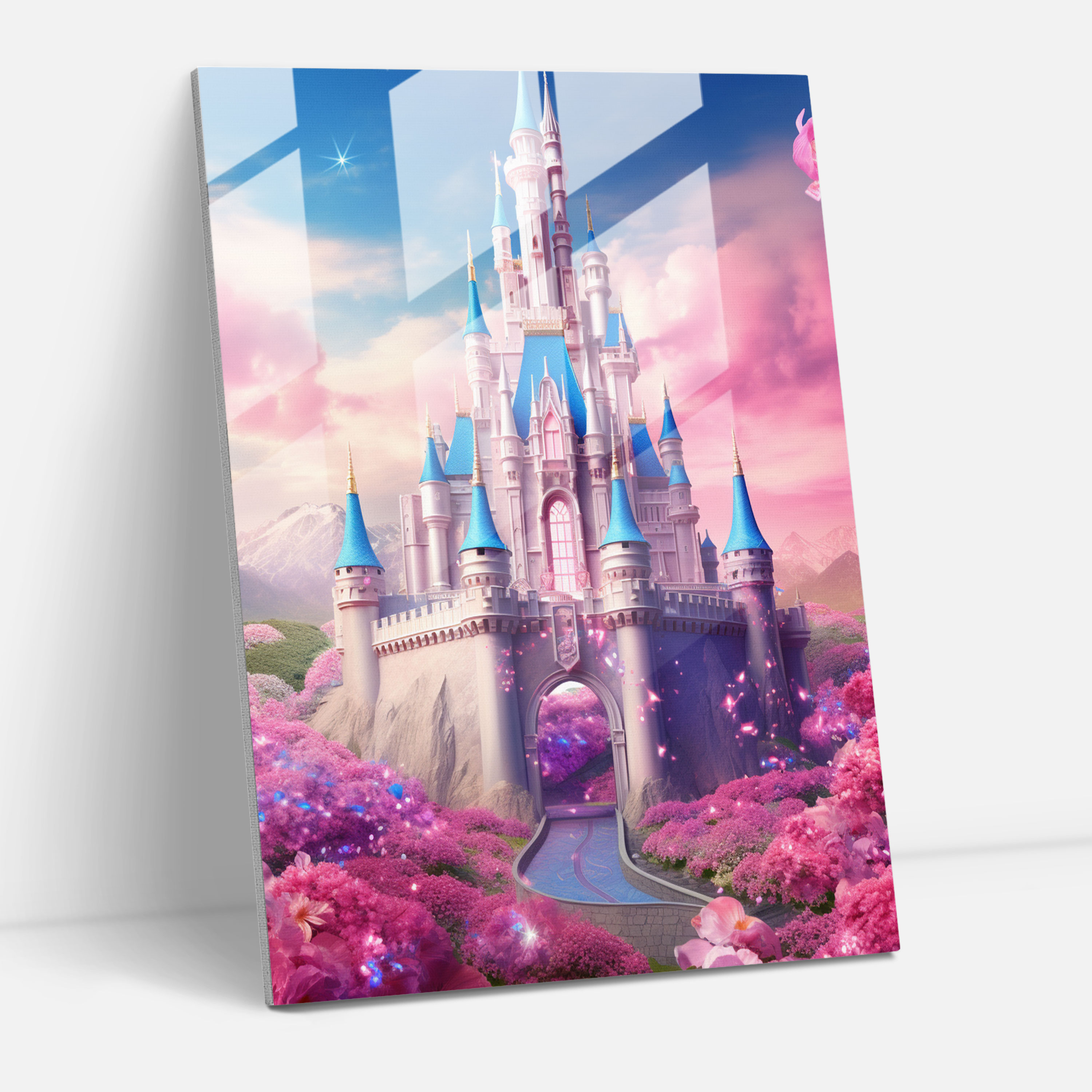 Barbie Glass Print - Fantasy Castle - Princess Home Decoration - Barbie, Princesses, Glass Art, Modern Art