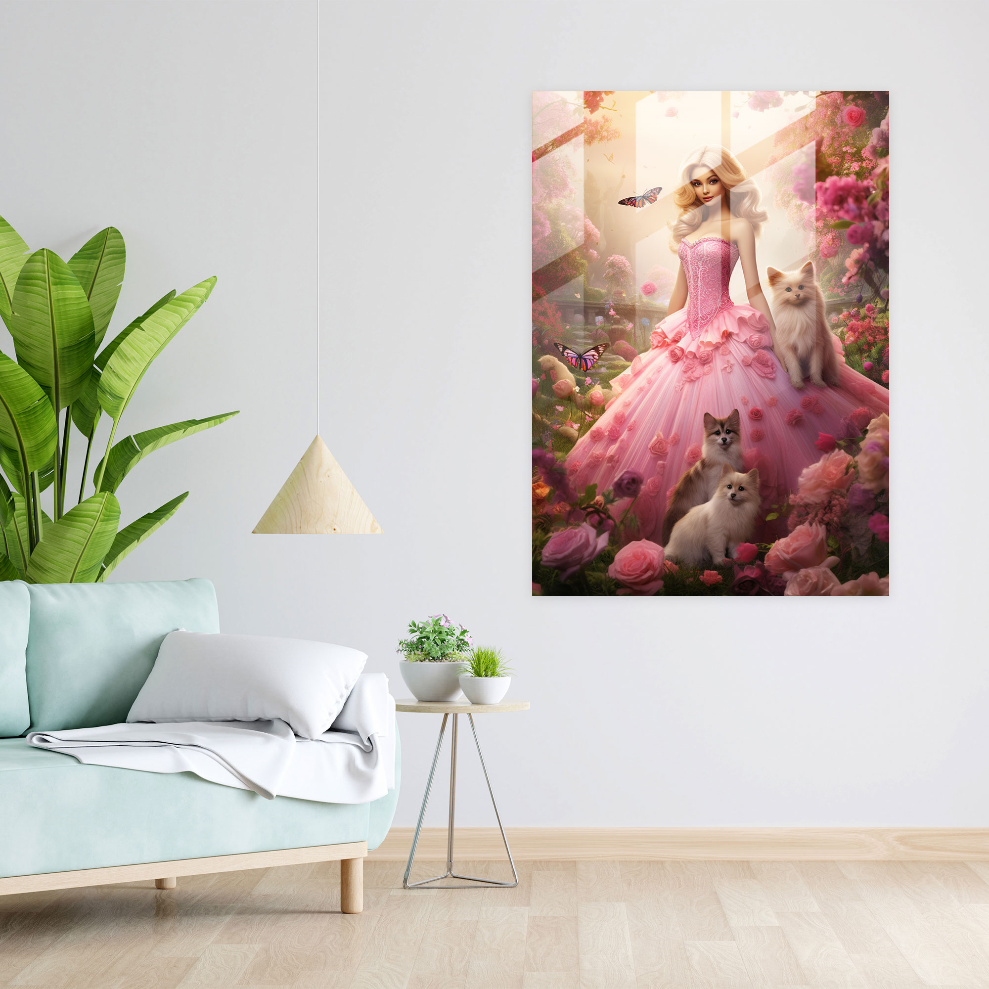 Barbie Glass Print - Whimsical Garden - Nature-Inspired Home Decoration - Barbie, Home Decoration, Glass Print, Nature