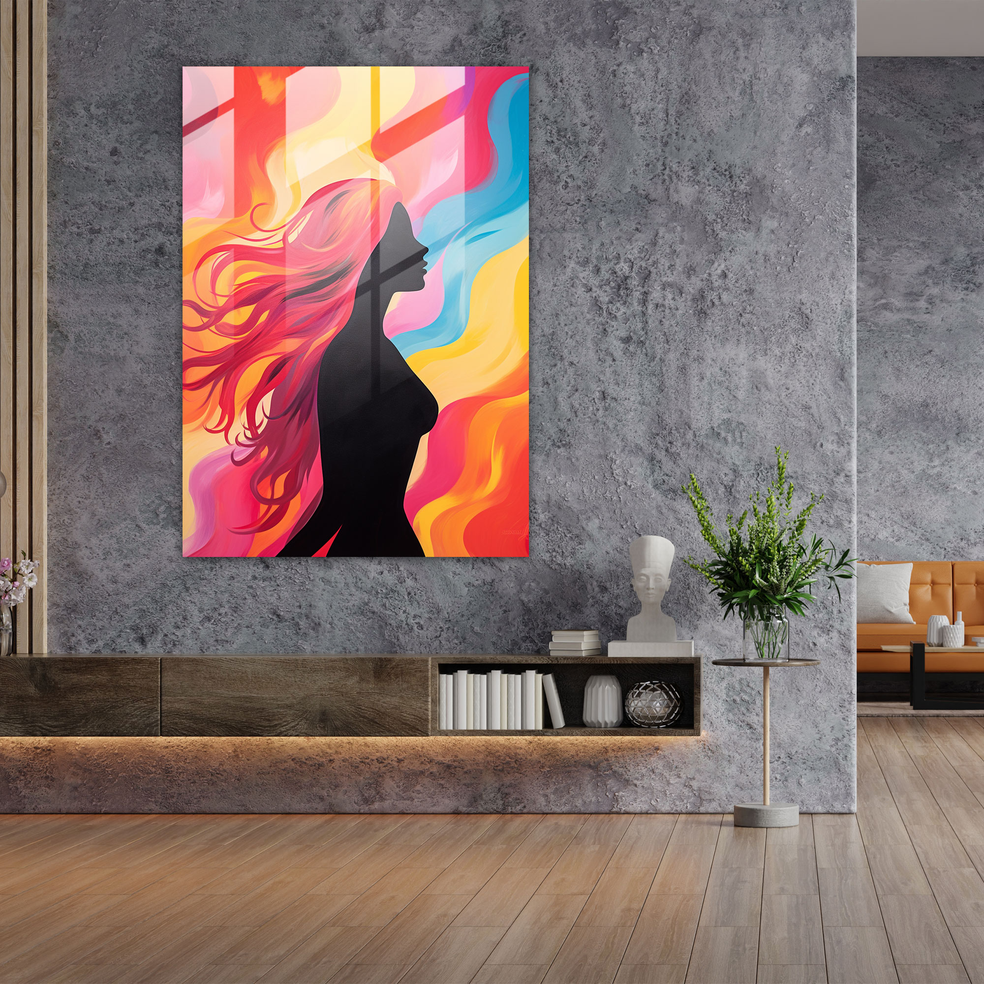Colorful Barbie Glass Wall Art - Barbie, Silhouette, Barbie, Glass Art