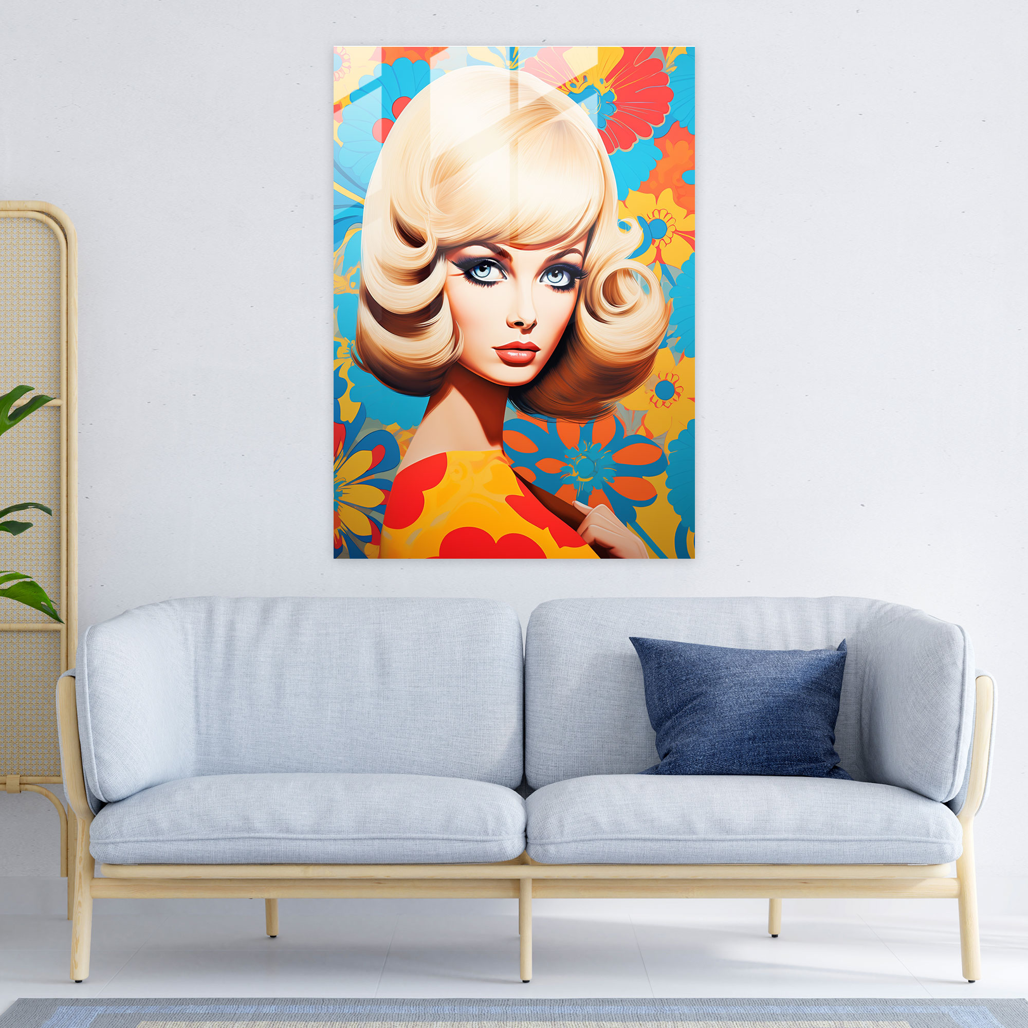 Pop Art Barbie Glass Print - Barbie, Home Decoration, Barbie, Vibrant Colors