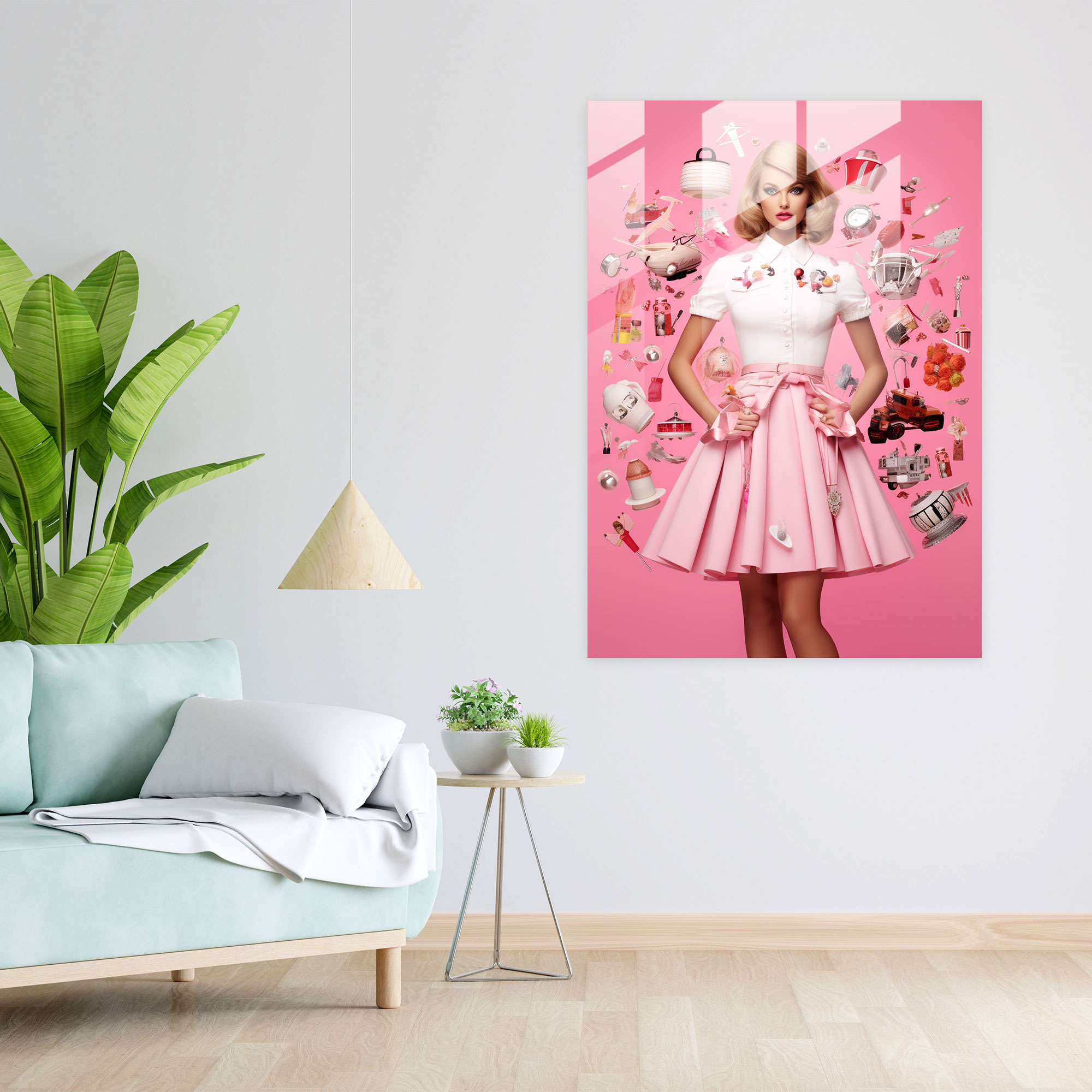 Barbie Collage Glass Print - Barbie, Glass Art, Visually Captivating, Wall Decoration