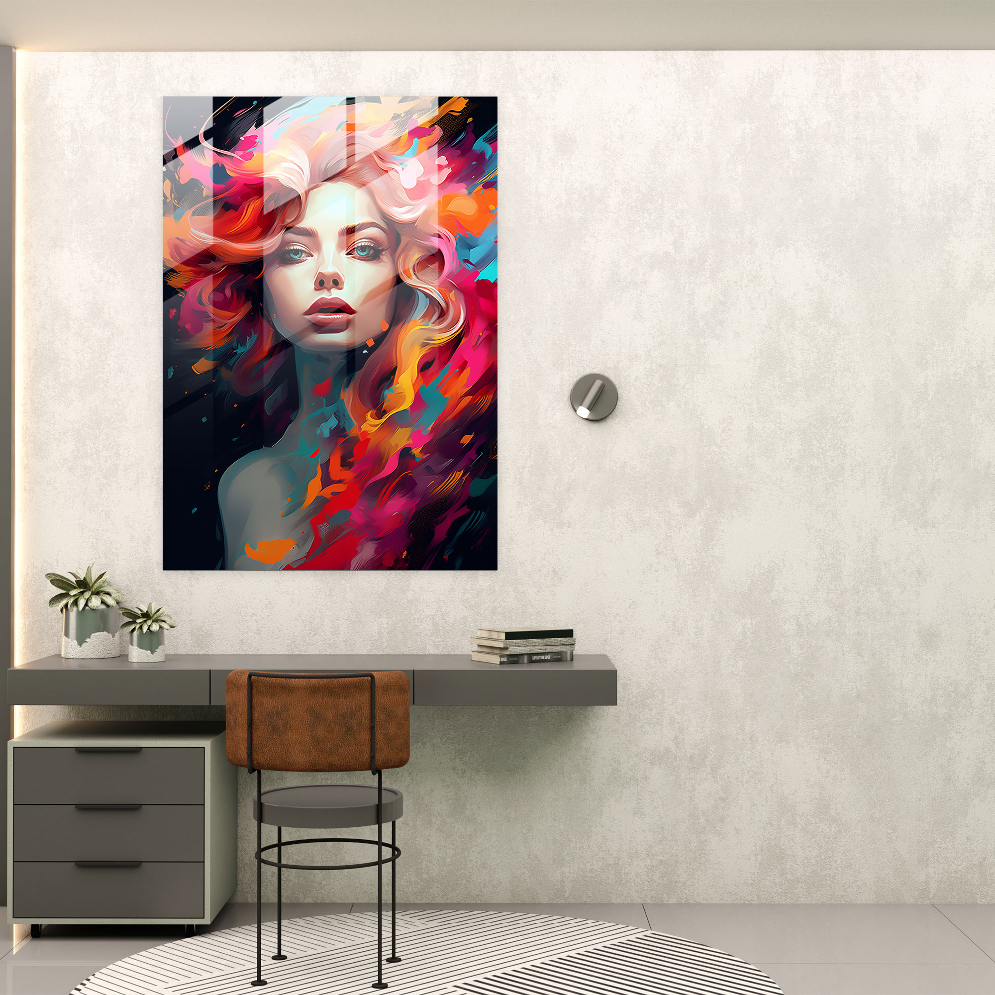 Abstract Barbie Glass Print - Barbie, Abstract Digital Painting, Barbie, Glass Wall Art