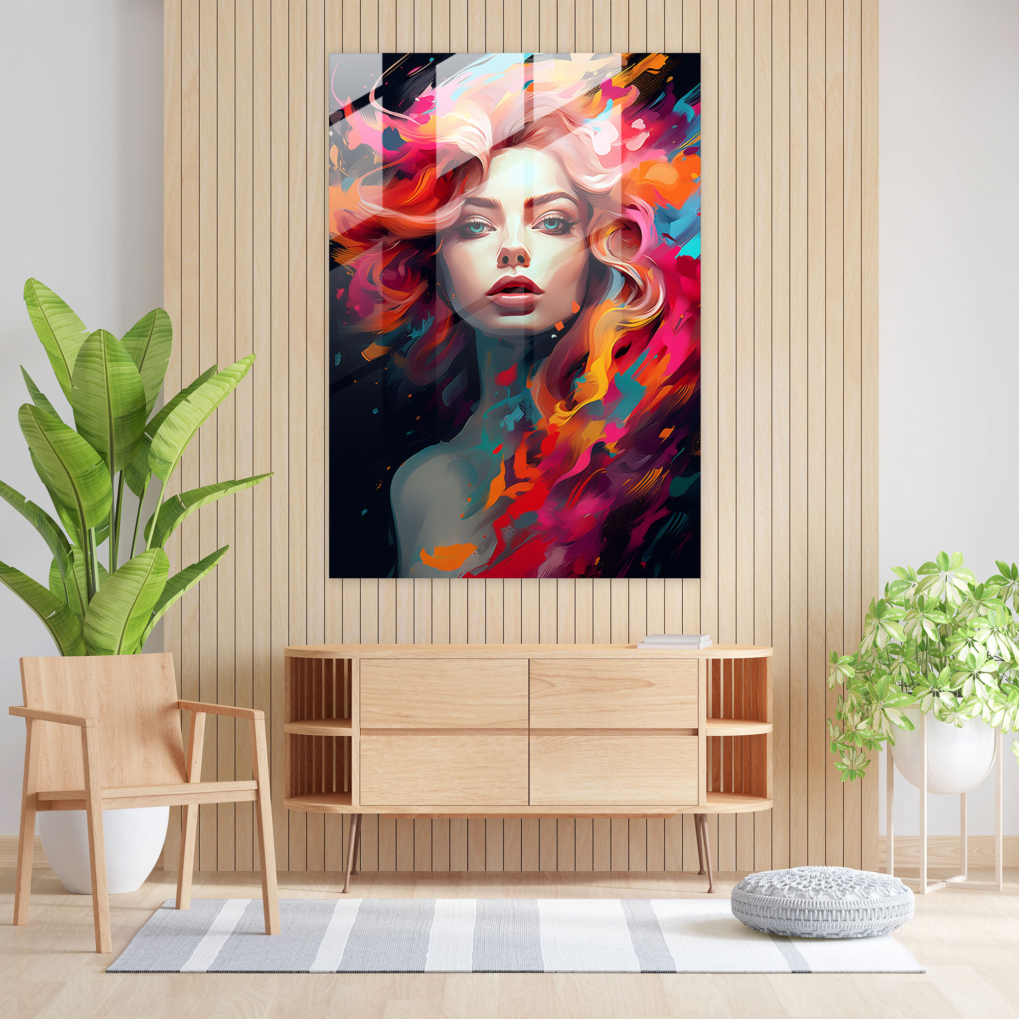 Abstract Barbie Glass Print - Barbie, Abstract Digital Painting, Barbie, Glass Wall Art