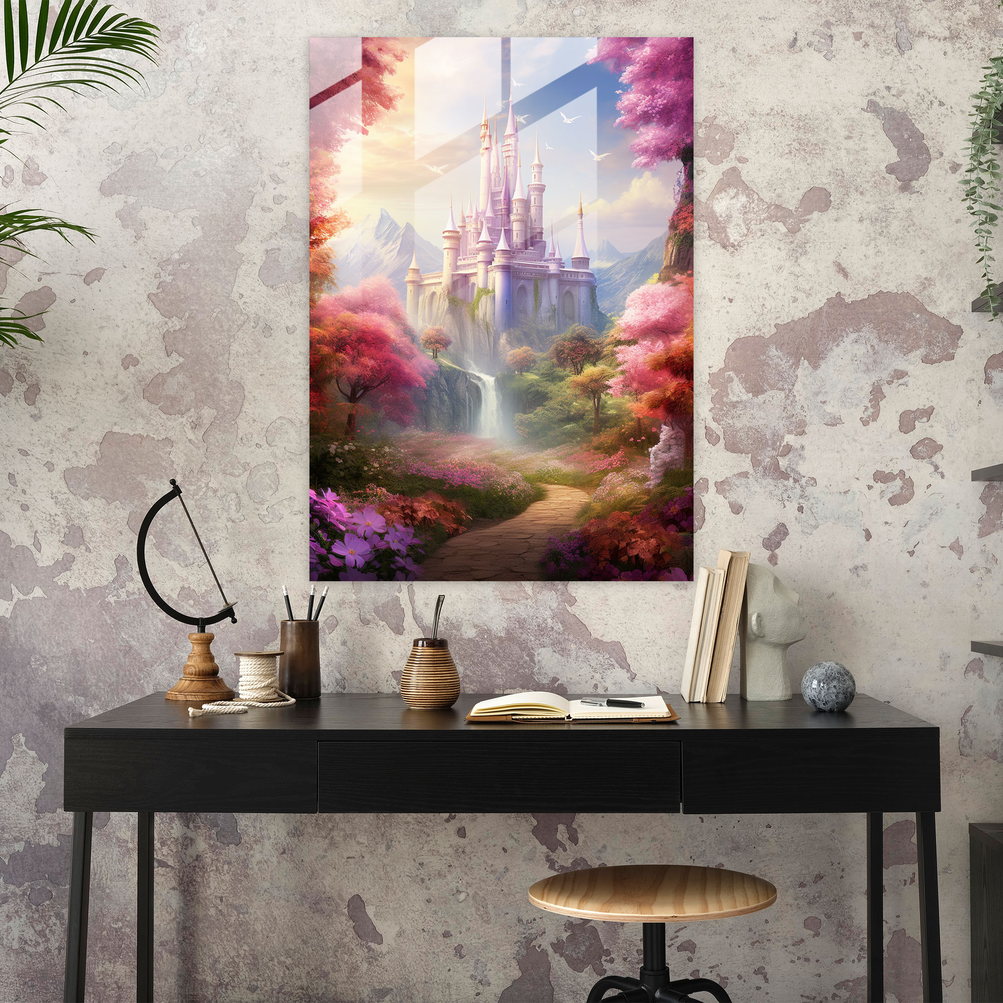 Barbie Glass Wall Art - Fairytale Castle - Barbie, Wall Decoration, Glass Print, Modern Art