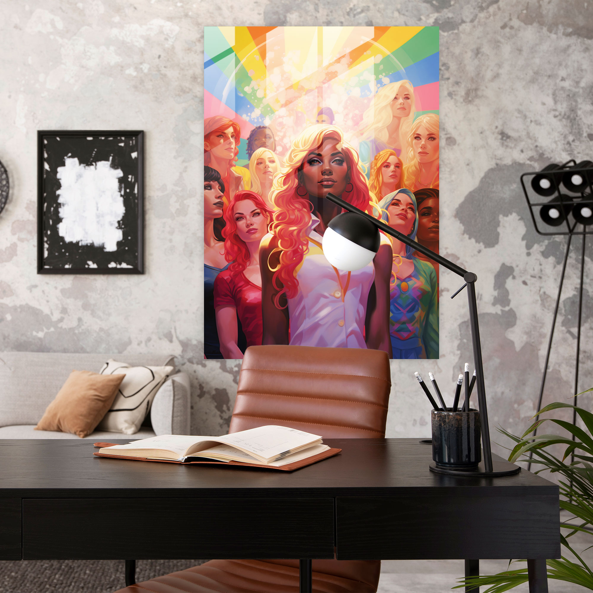 Barbie Glass Print - Empowerment Rainbow - Barbie, Wall Decoration, Empowerment, Glass Print