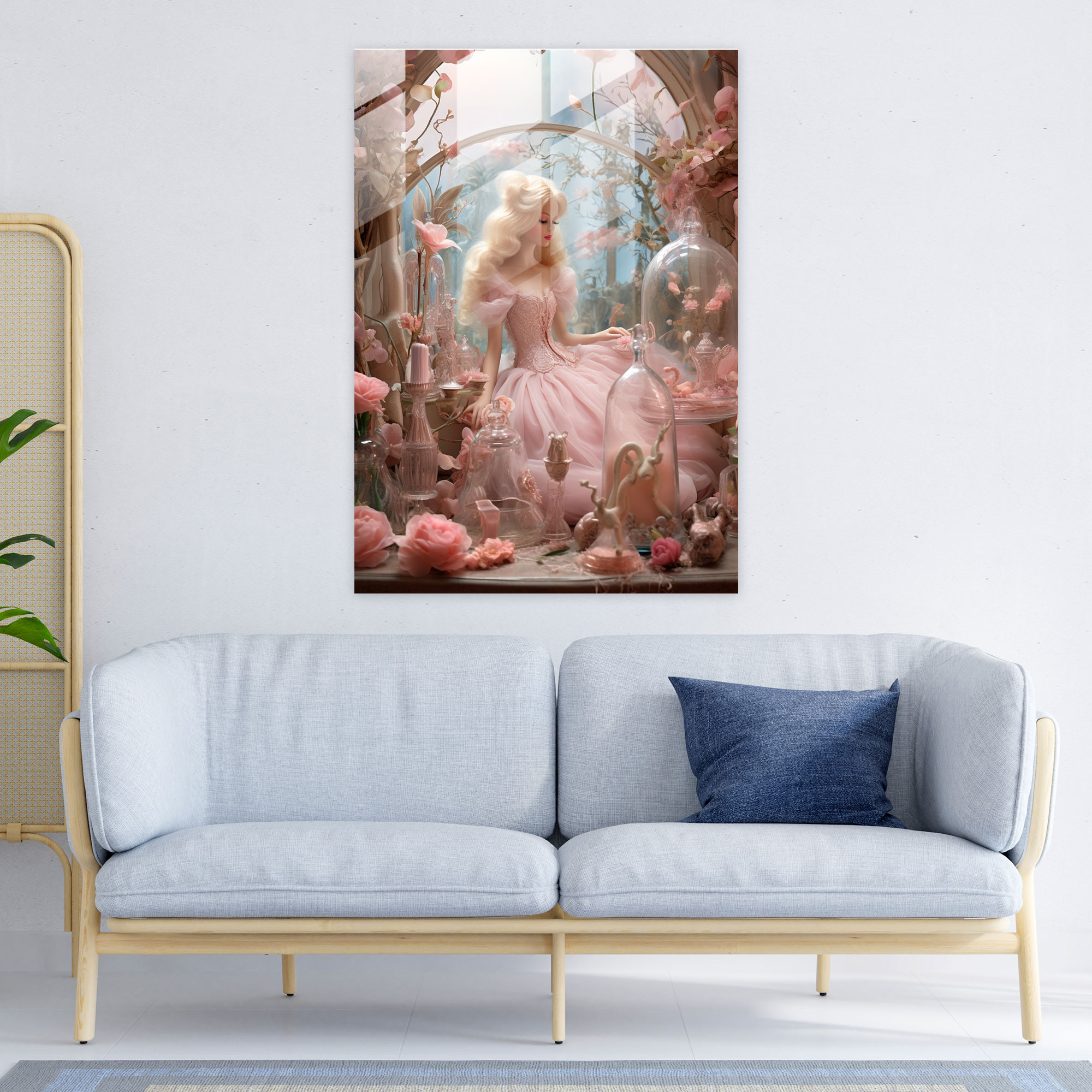 Whimsical Barbie Glass Print - Barbie, Barbie, Glass Wall Art, Wall Decoration