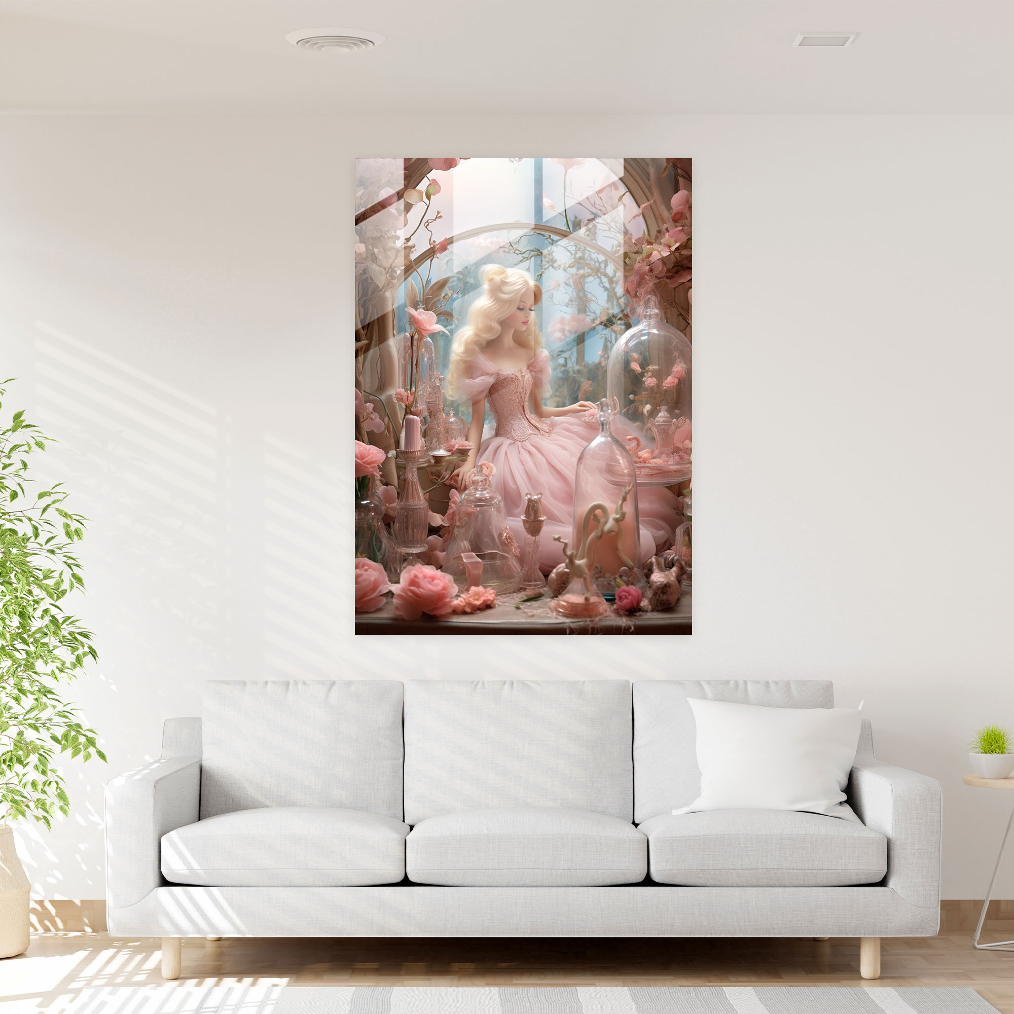 Whimsical Barbie Glass Print - Barbie, Barbie, Glass Wall Art, Wall Decoration