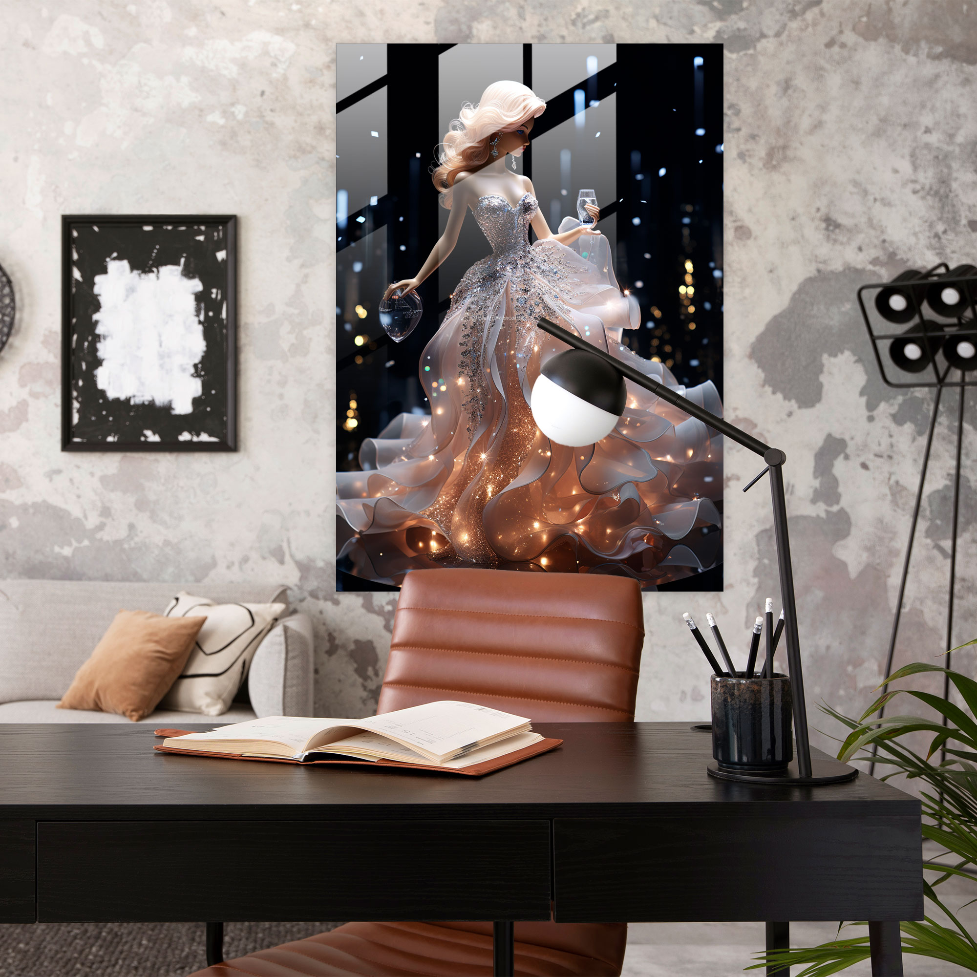 Glamorous Barbie Glass Print - Barbie, Modern Art, Home Decoration, Wall Decoration