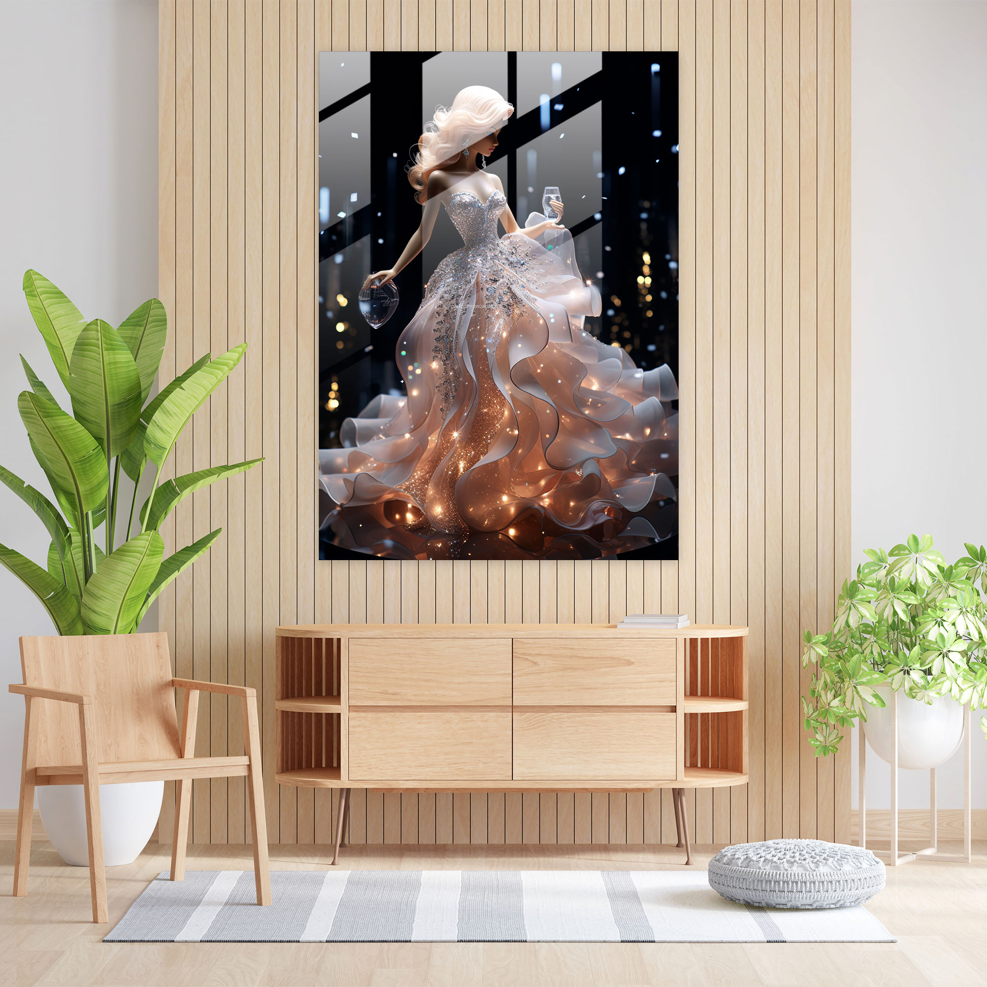 Glamorous Barbie Glass Print - Barbie, Modern Art, Home Decoration, Wall Decoration