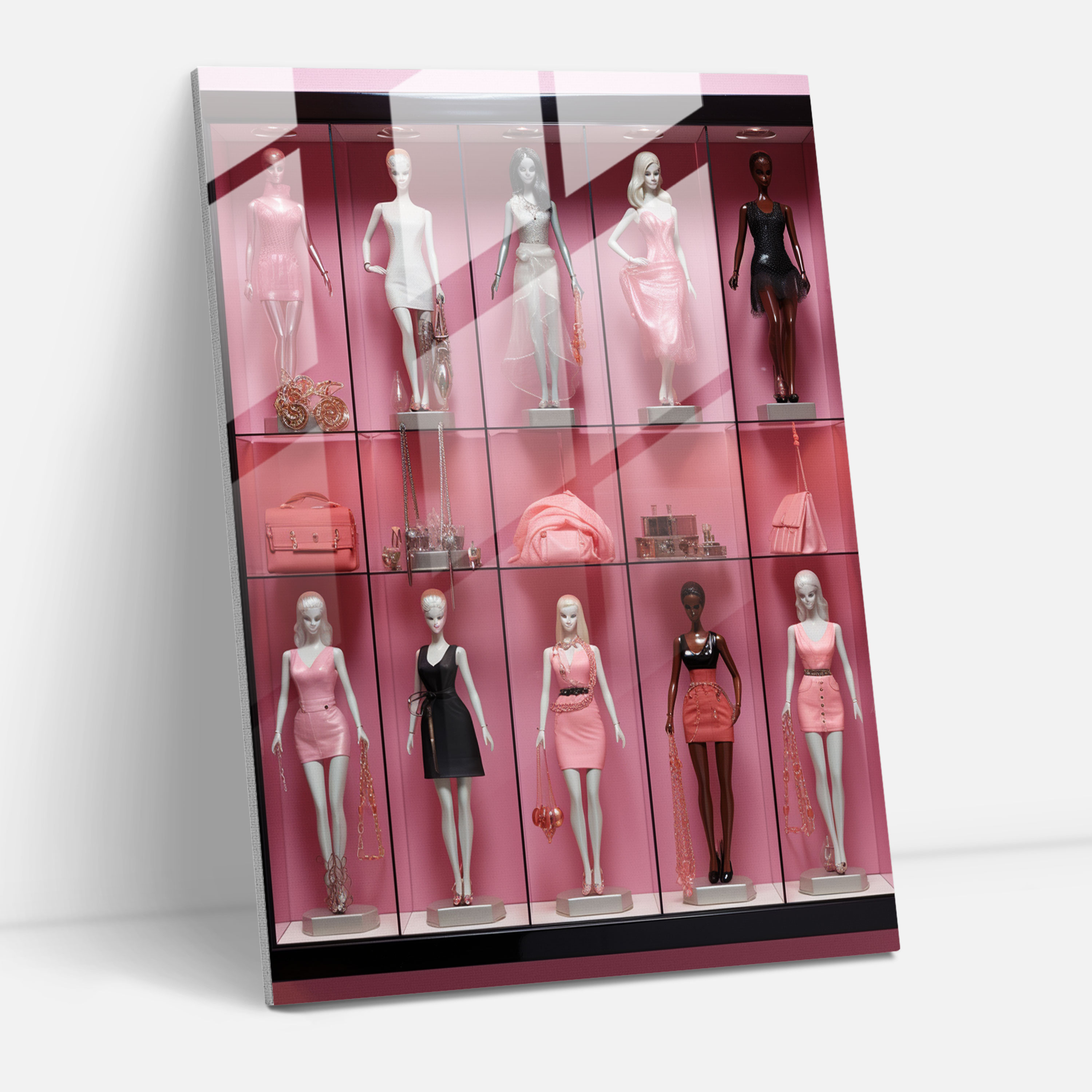 Chic Barbie Glass Wall Art - Barbie, Modern Art, Stylish Composition, Trendy