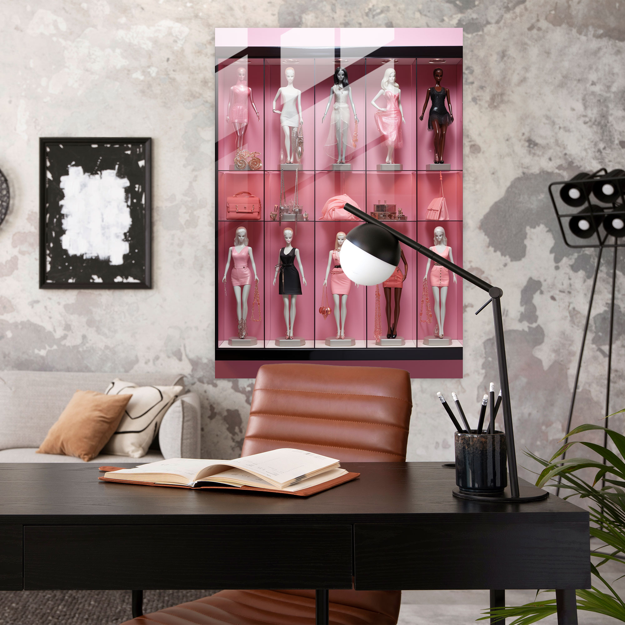 Chic Barbie Glass Wall Art - Barbie, Modern Art, Stylish Composition, Trendy