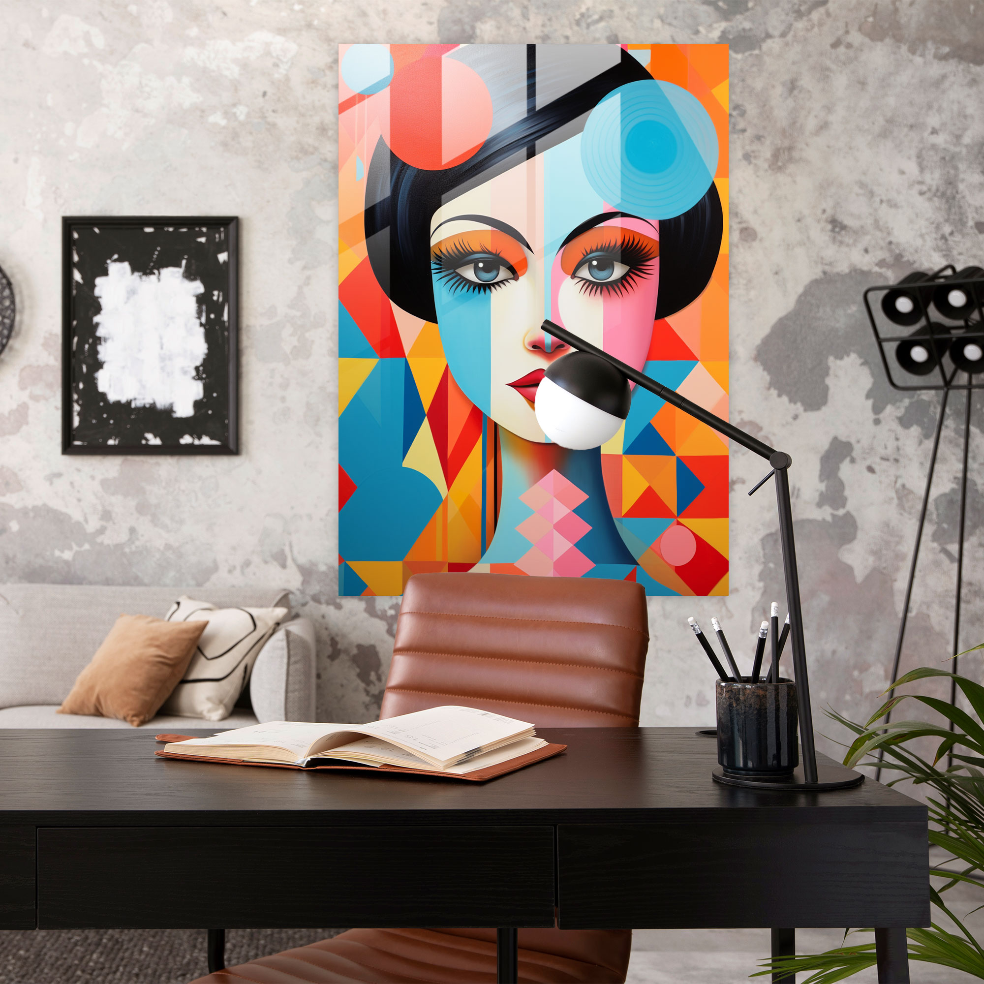 Barbie Glass Print - Barbie, Geometric Shapes, Glass Wall Art, Wall Decoration