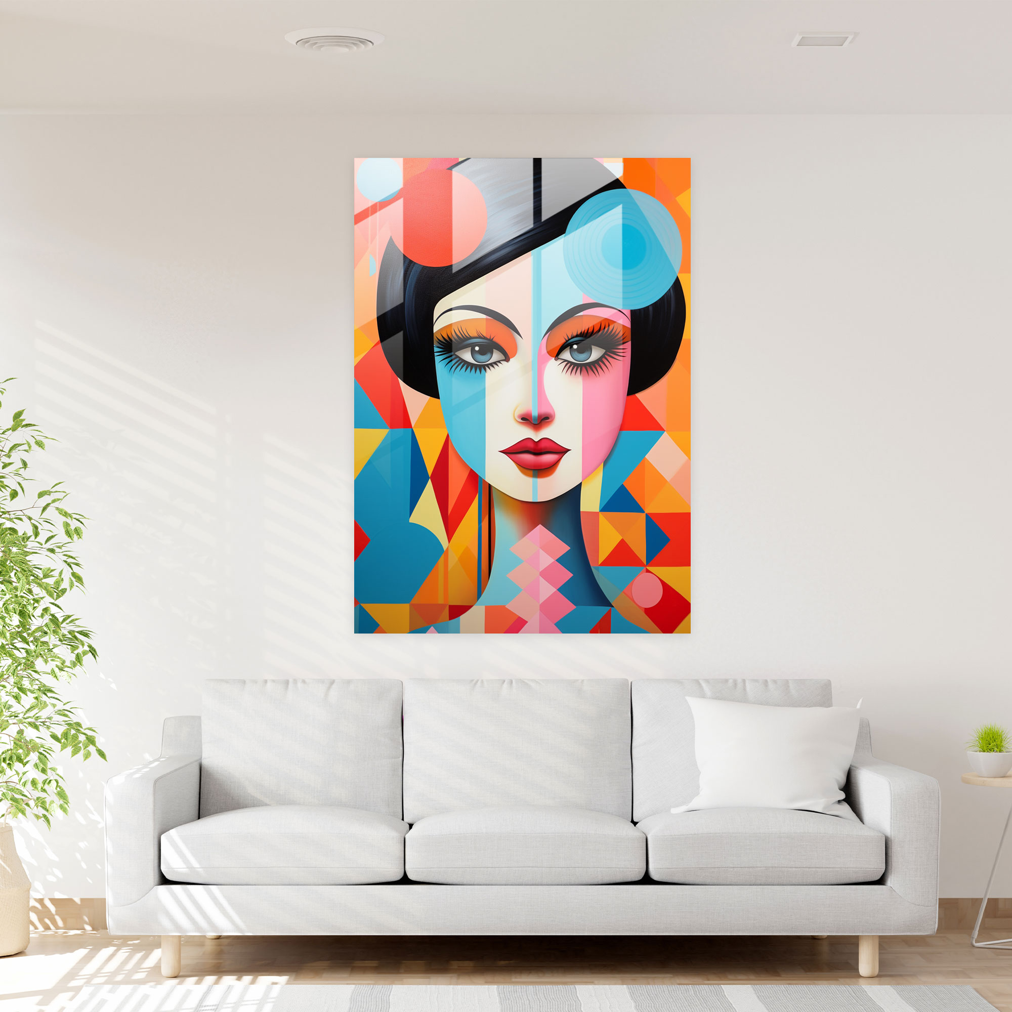 Barbie Glass Print - Barbie, Geometric Shapes, Glass Wall Art, Wall Decoration