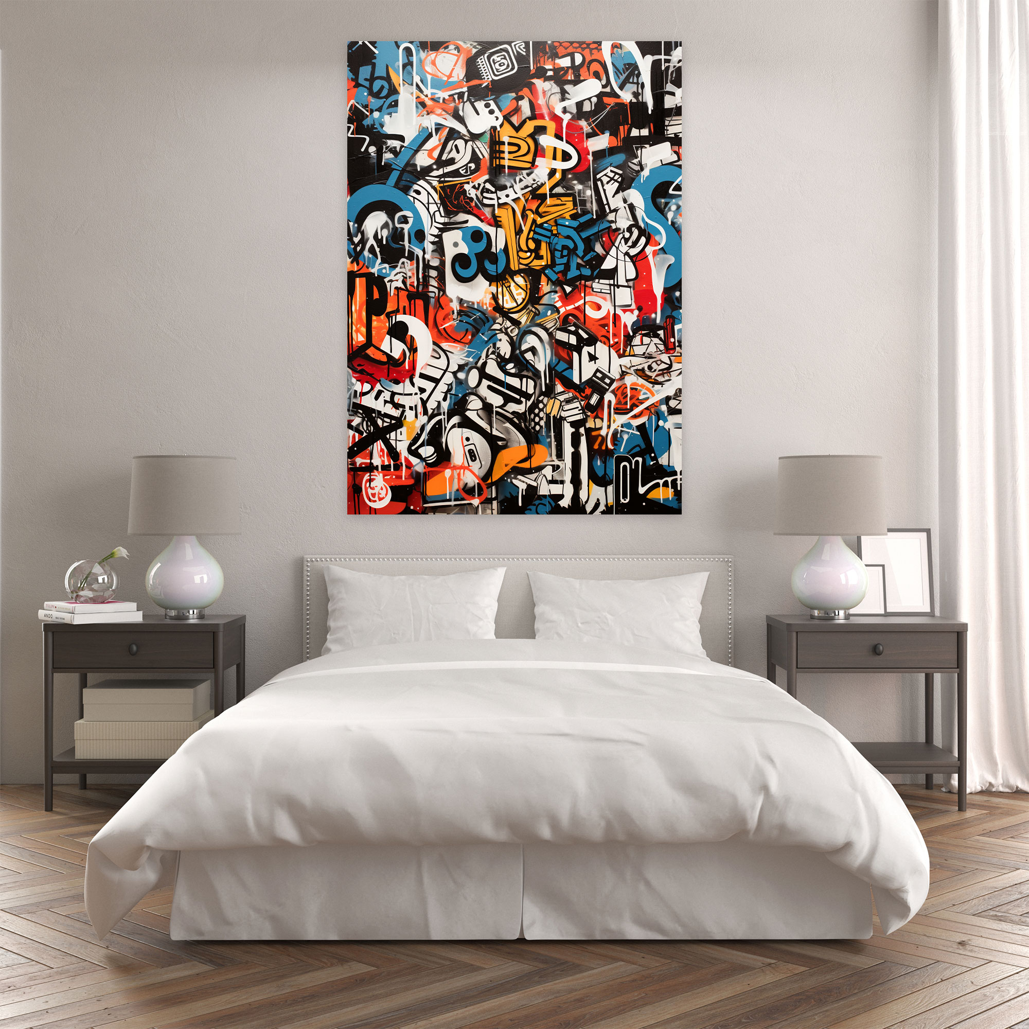 Basquiat Canvas Print - Graffiti-Inspired Art - Basquiat, Basquiat, Symbolic, Canvas