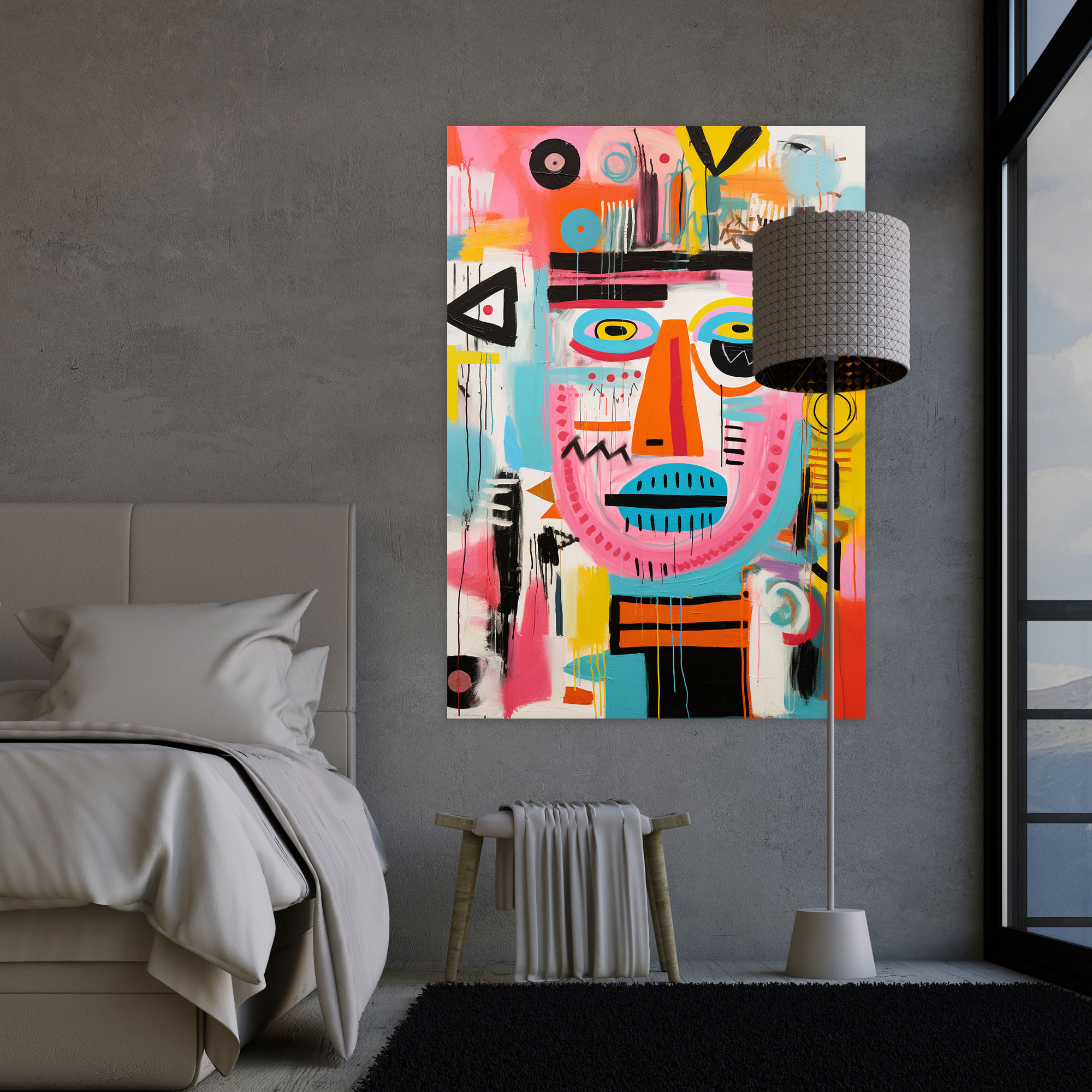 Basquiat Canvas Print - Vibrant Abstract Painting - Basquiat, Vibrant Colors, Canvas Wall Art, Home Decoration