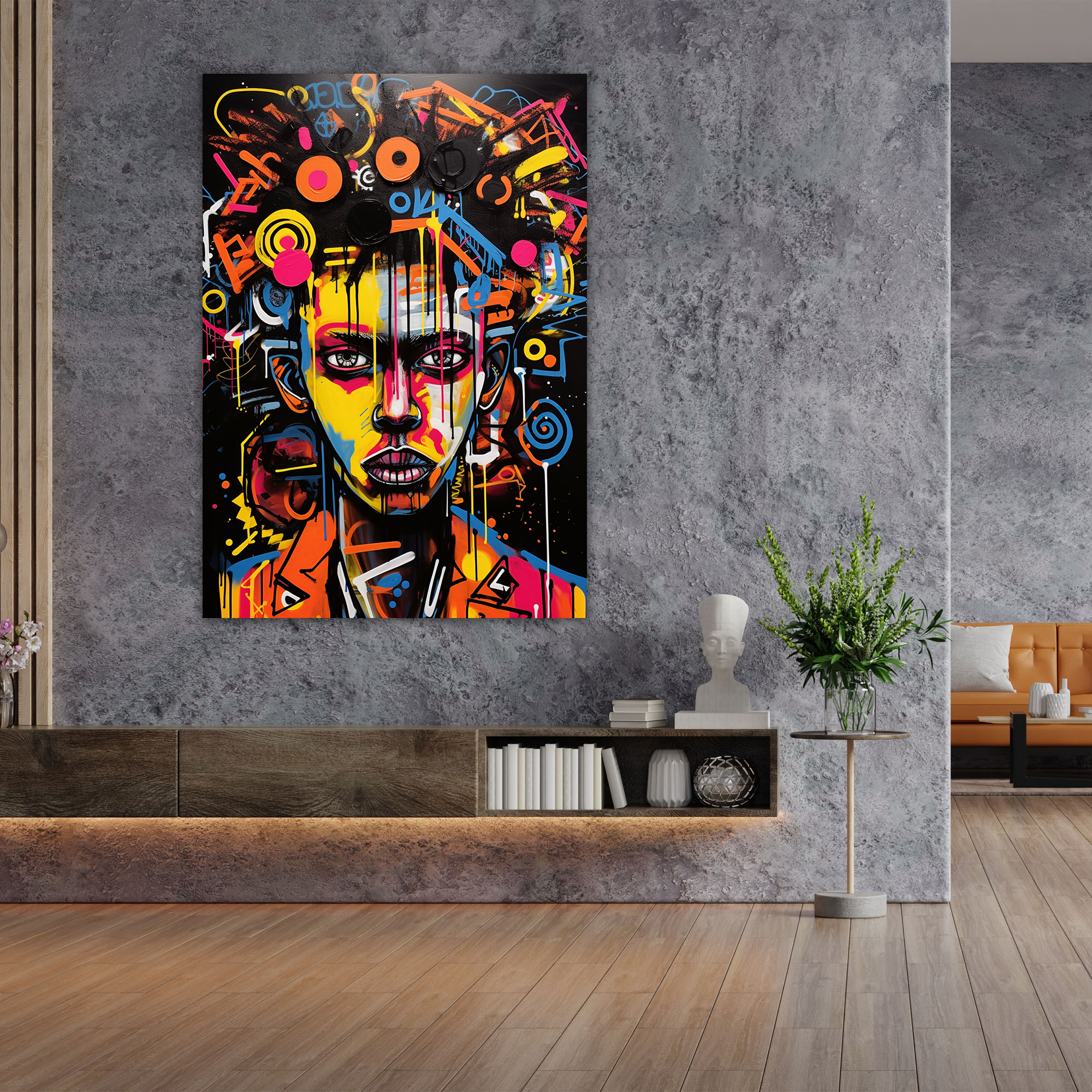 Basquiat Wall Art - Contemporary Interpretation - Basquiat, Home Decoration, Graffiti-Like Elements, Basquiat