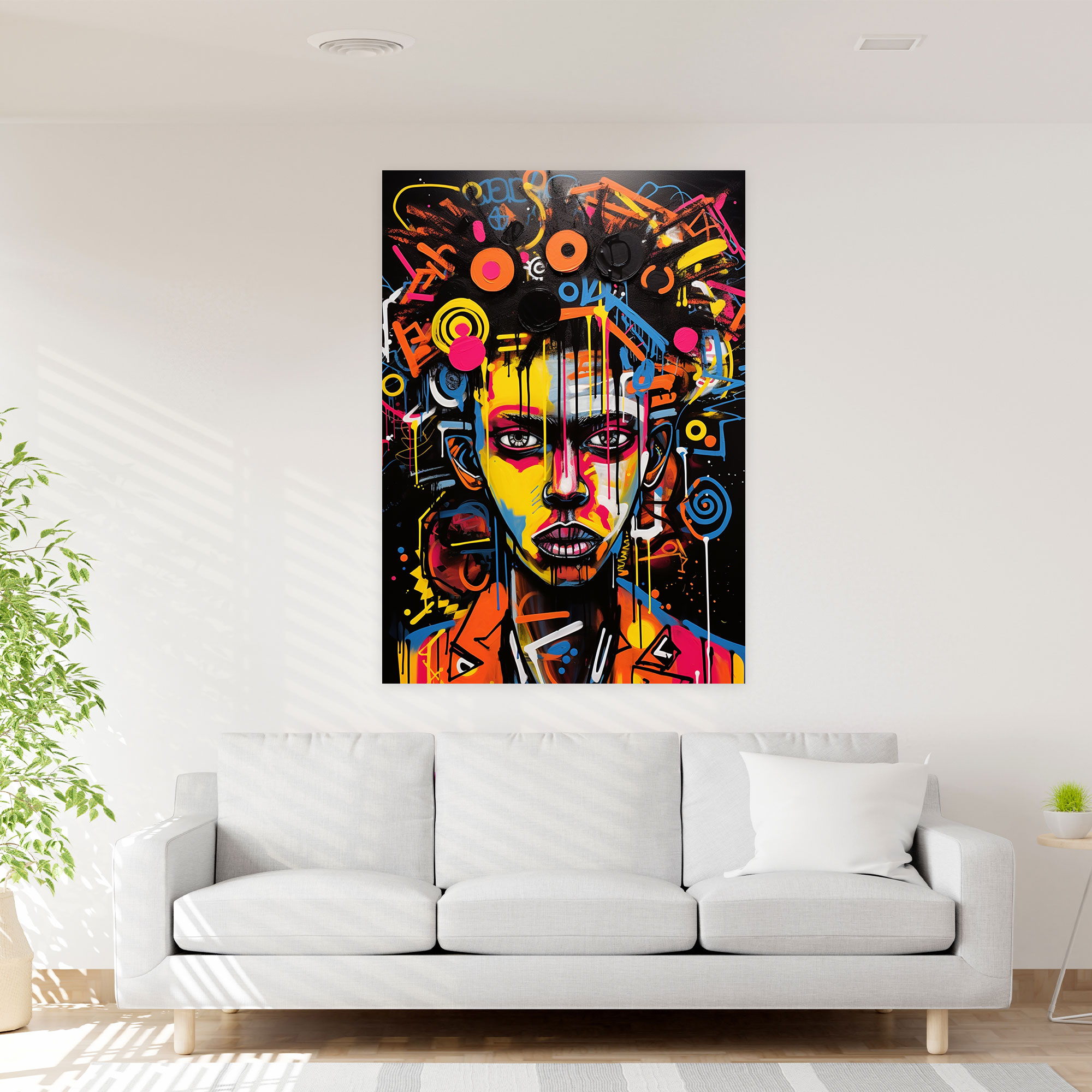 Basquiat Wall Art - Contemporary Interpretation - Basquiat, Home Decoration, Graffiti-Like Elements, Basquiat
