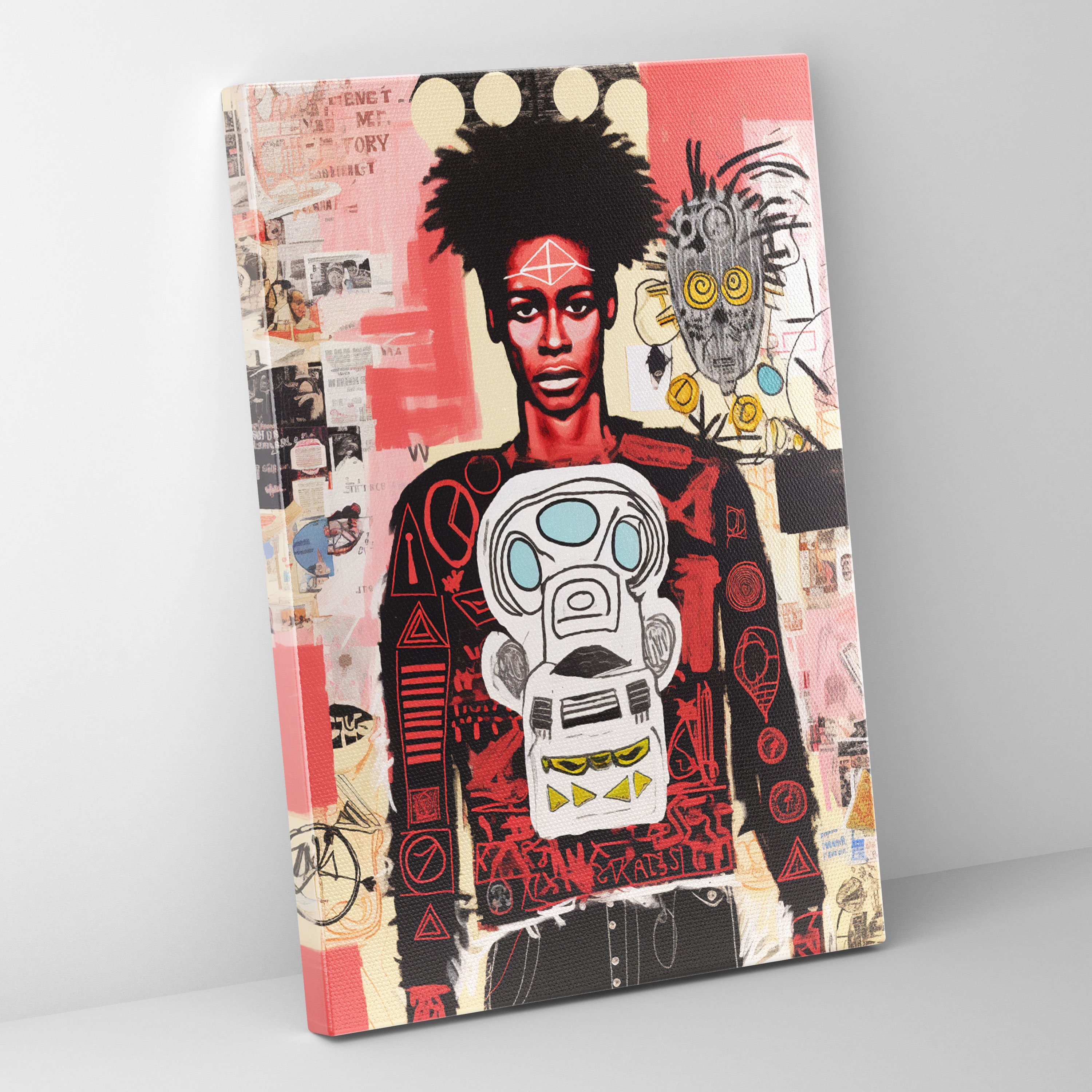 Basquiat Canvas Print - Collage Of Symbols And Motifs - Basquiat, Canvas Wall Art, Iconic Symbols, Motifs