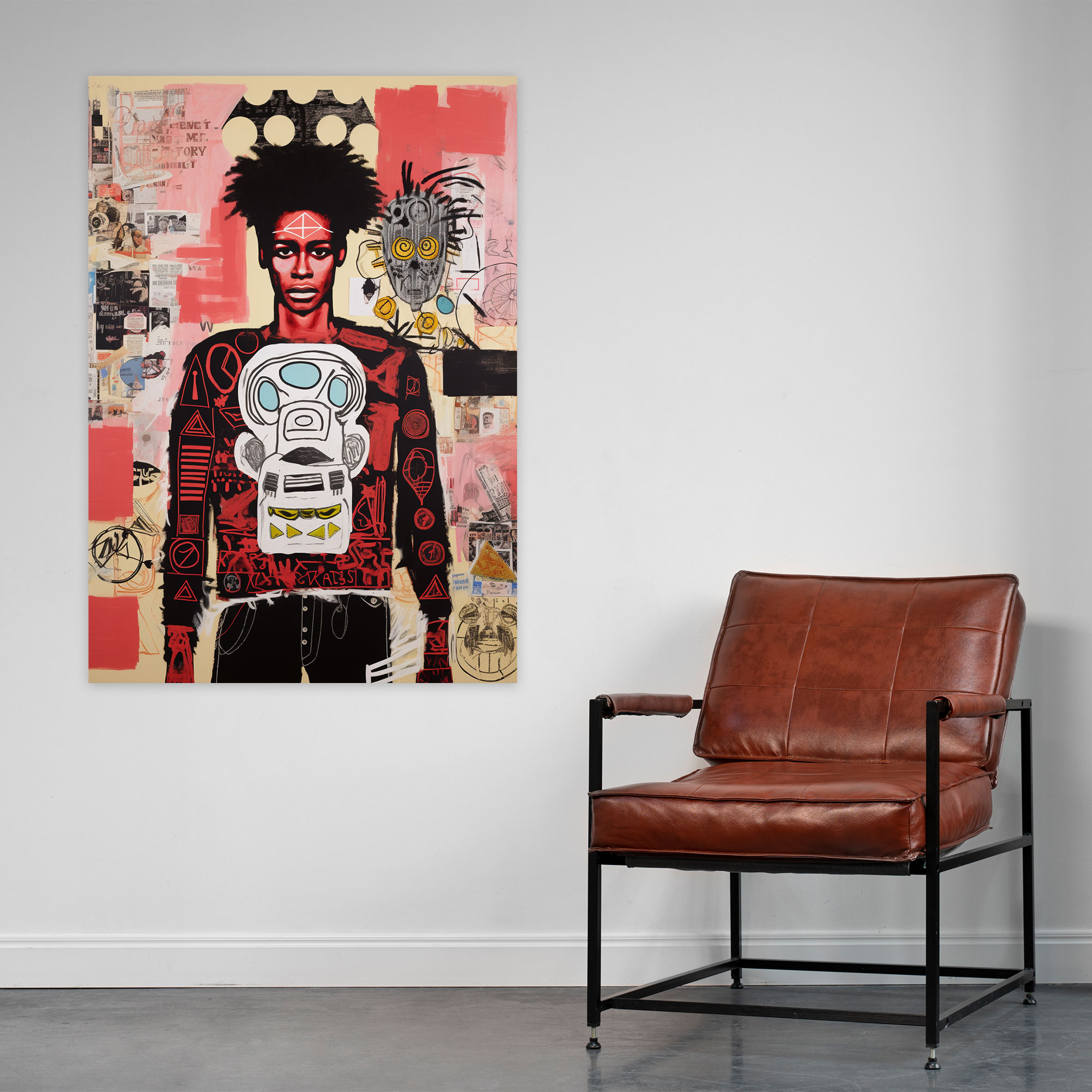 Basquiat Canvas Print - Collage Of Symbols And Motifs - Basquiat, Canvas Wall Art, Iconic Symbols, Motifs