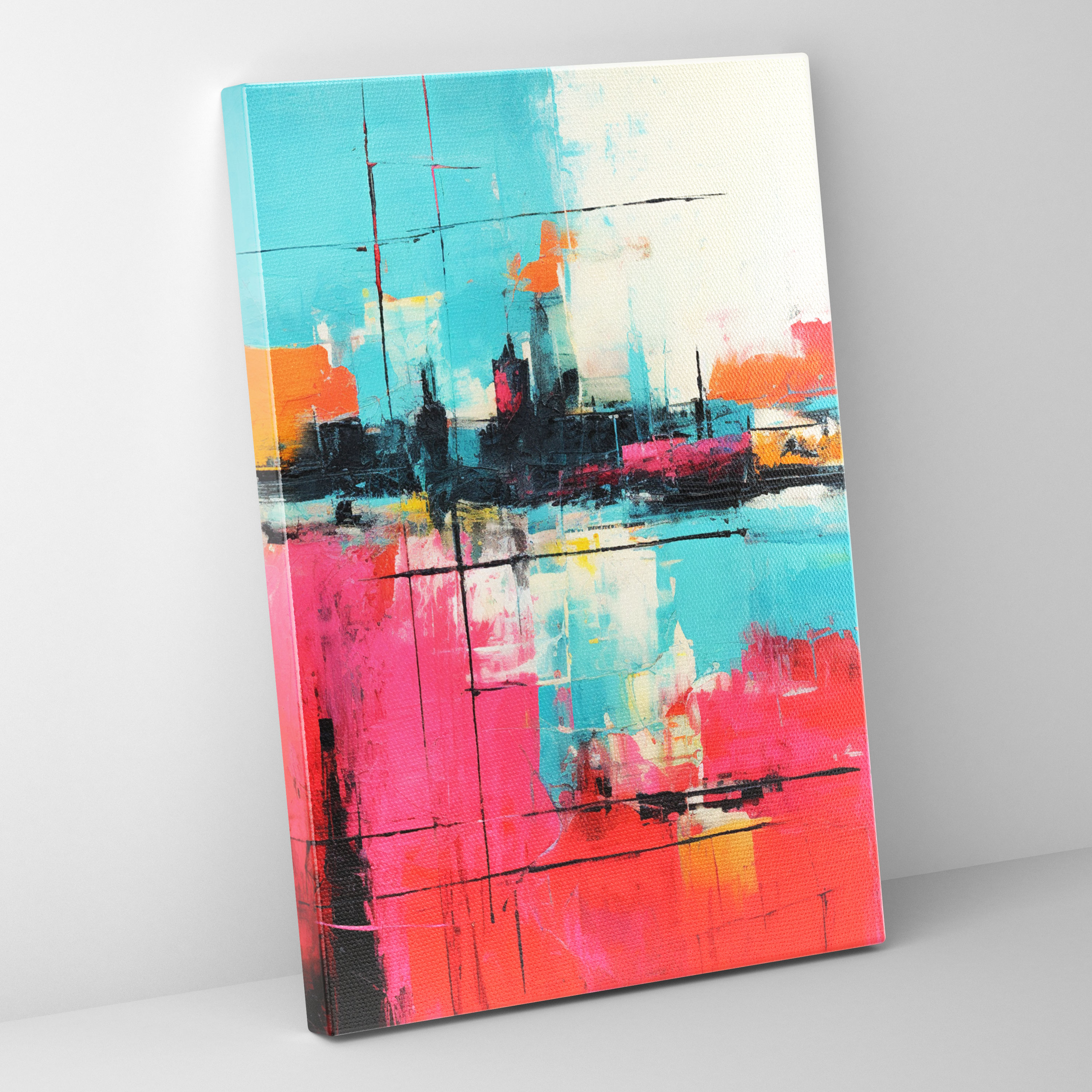 Basquiat Canvas Print - Abstract Landscape - Basquiat, Textured Brushstrokes, Canvas Print, Abstract Landscape