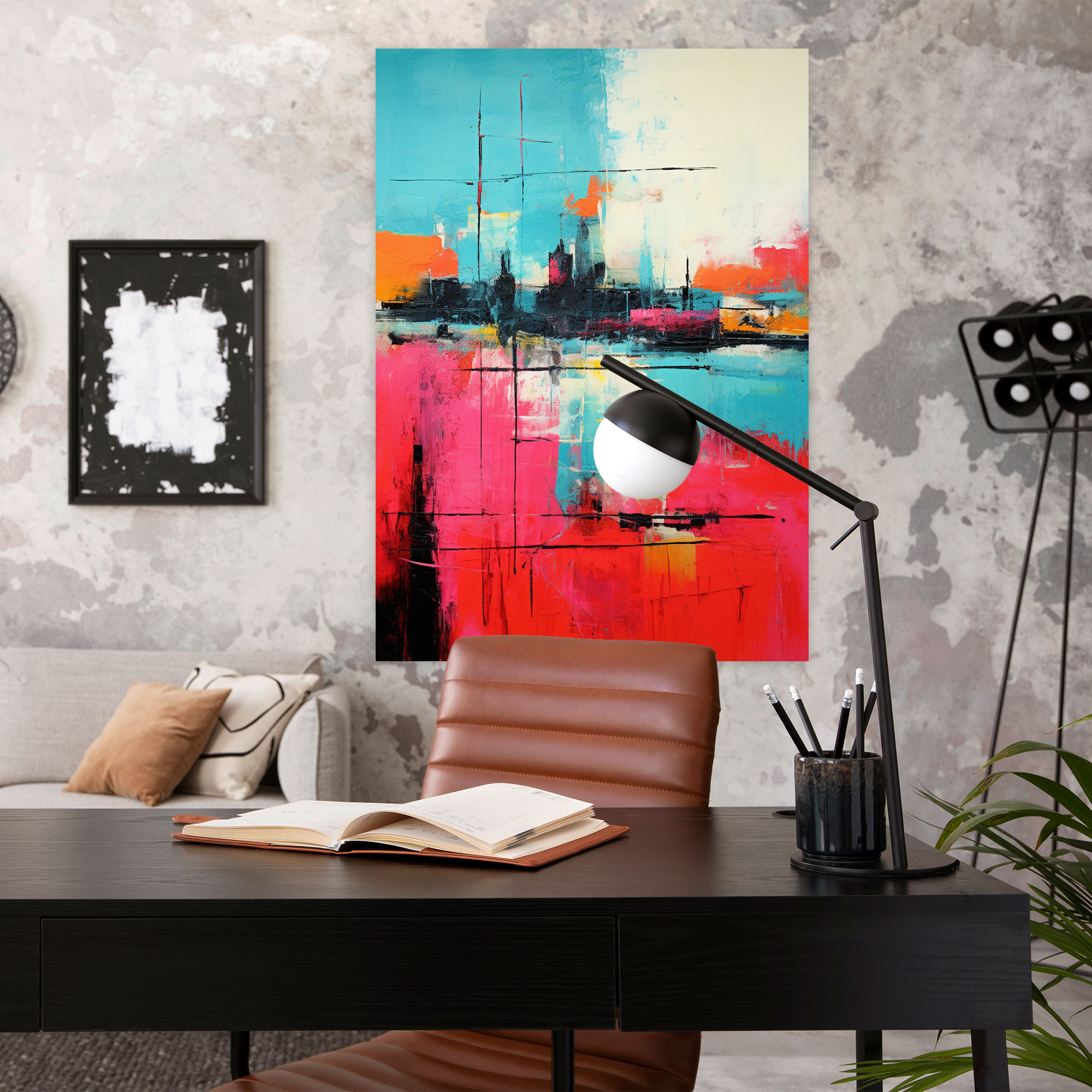 Basquiat Canvas Print - Abstract Landscape - Basquiat, Textured Brushstrokes, Canvas Print, Abstract Landscape
