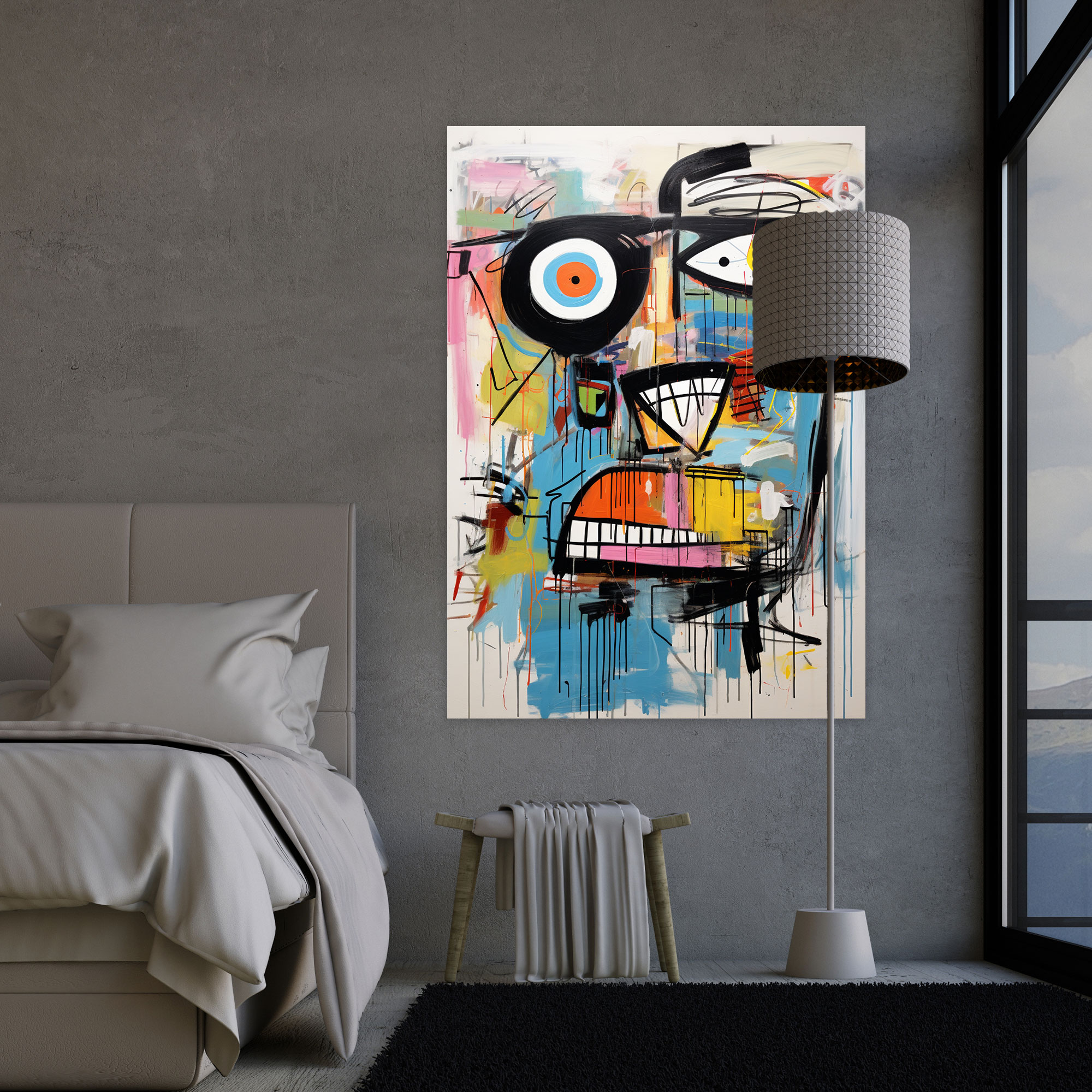 Basquiat Canvas Print - Basquiat, Wall Decoration, Abstract Expressionism, Abstract Forms