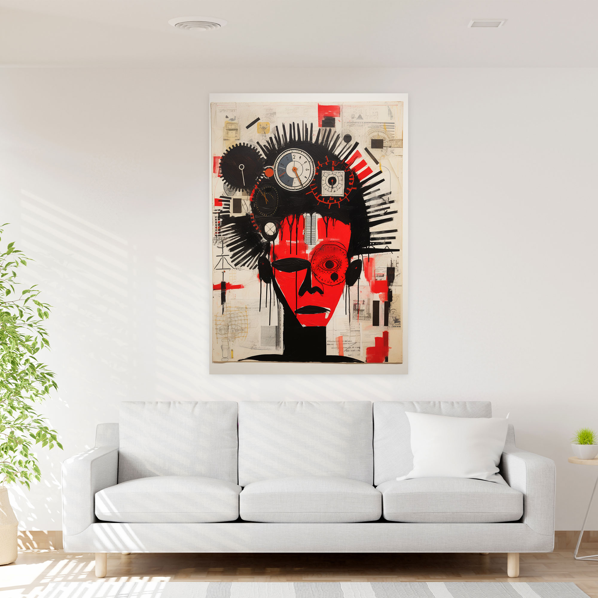 Basquiat Canvas Print - Basquiat, Visually Stunning Composition, Home Decoration, Mixed Media Collage