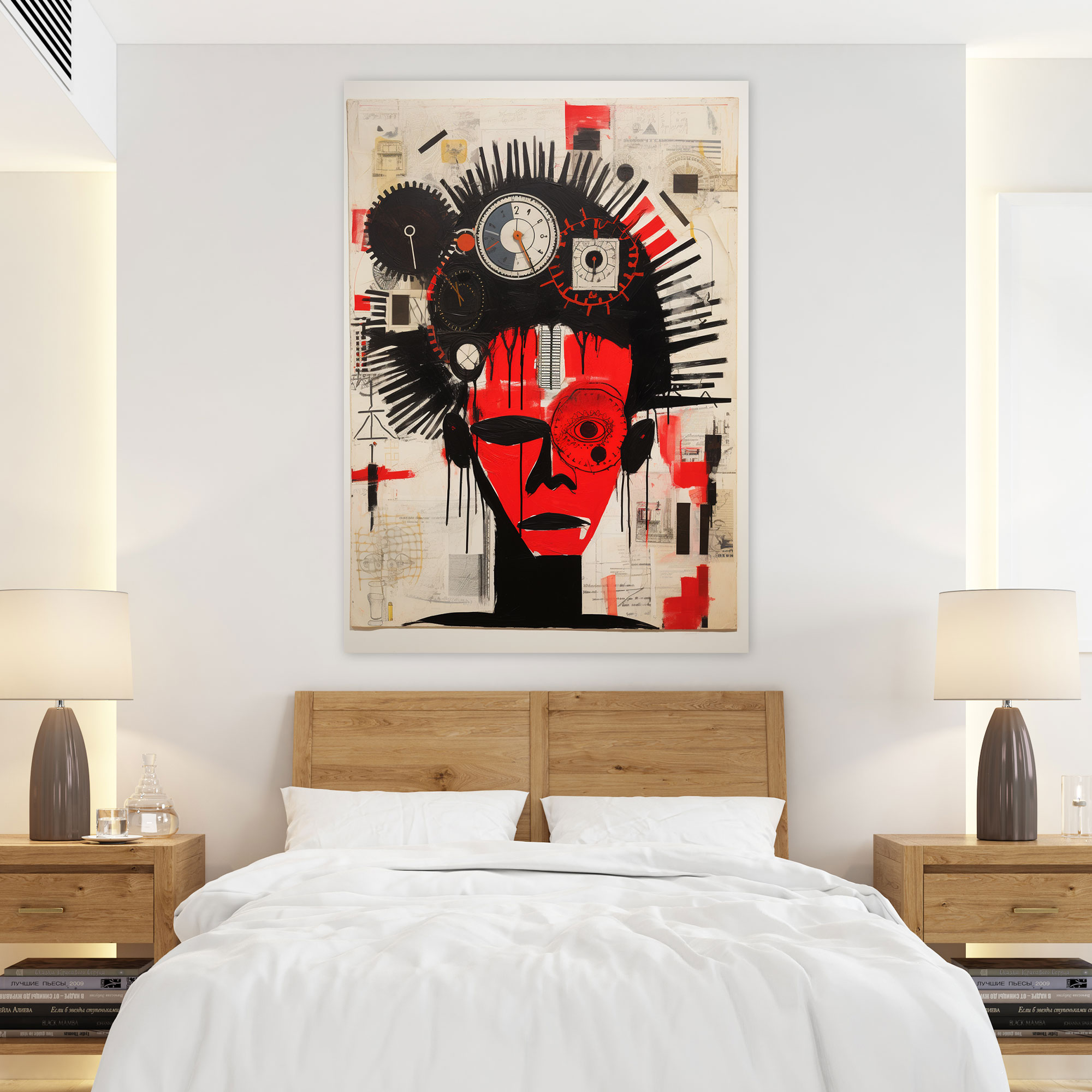 Basquiat Canvas Print - Basquiat, Visually Stunning Composition, Home Decoration, Mixed Media Collage
