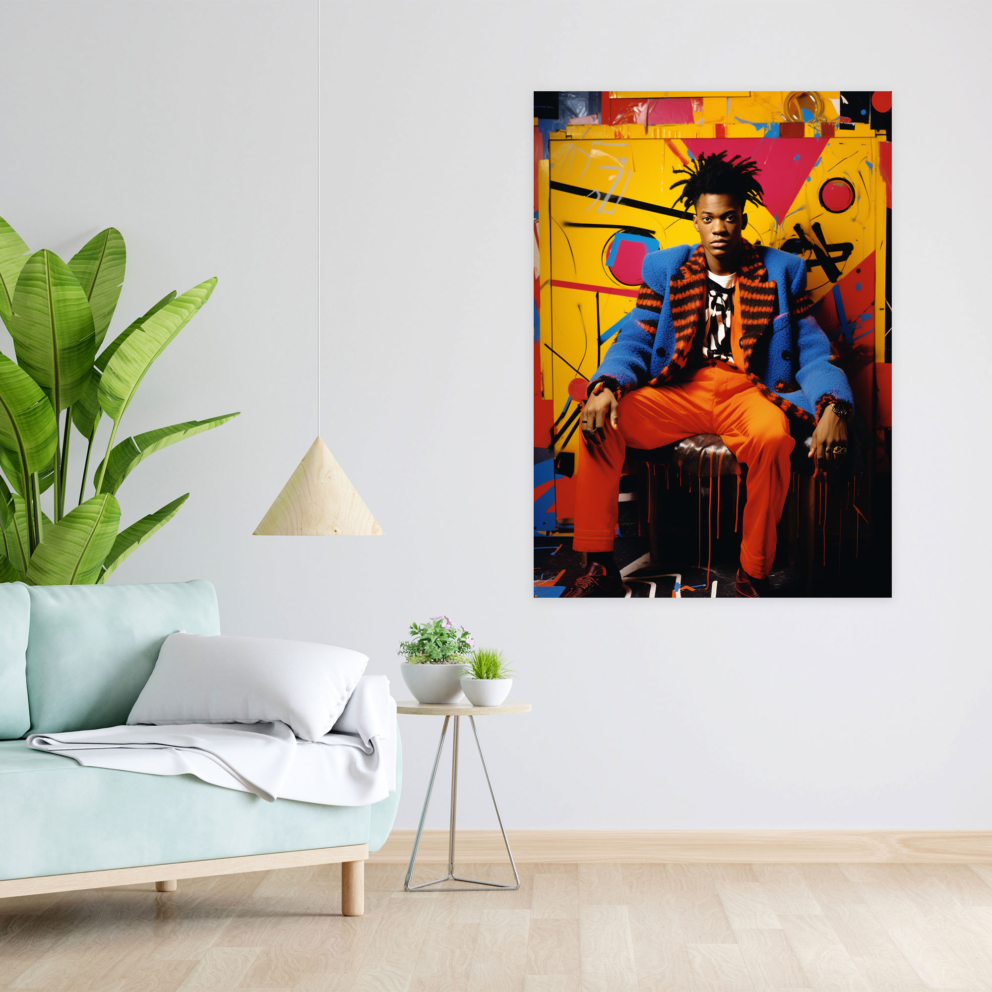 Basquiat Wall Art - Basquiat, Wall Art, Canvas Print, Bold Color Palette