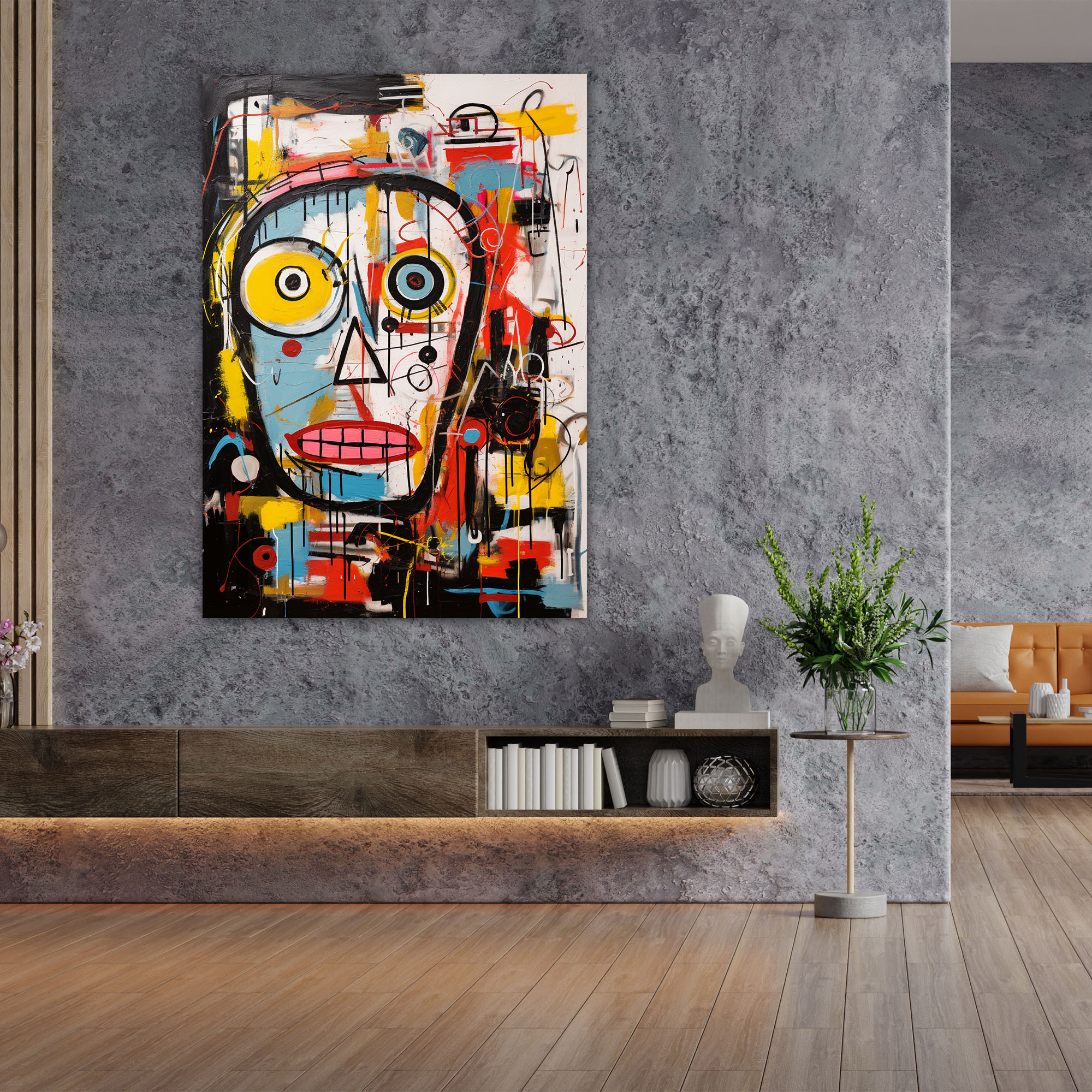 Basquiat Inspired Canvas Print - Basquiat, Canvas Print, Wall Art, Canvas Wall Art