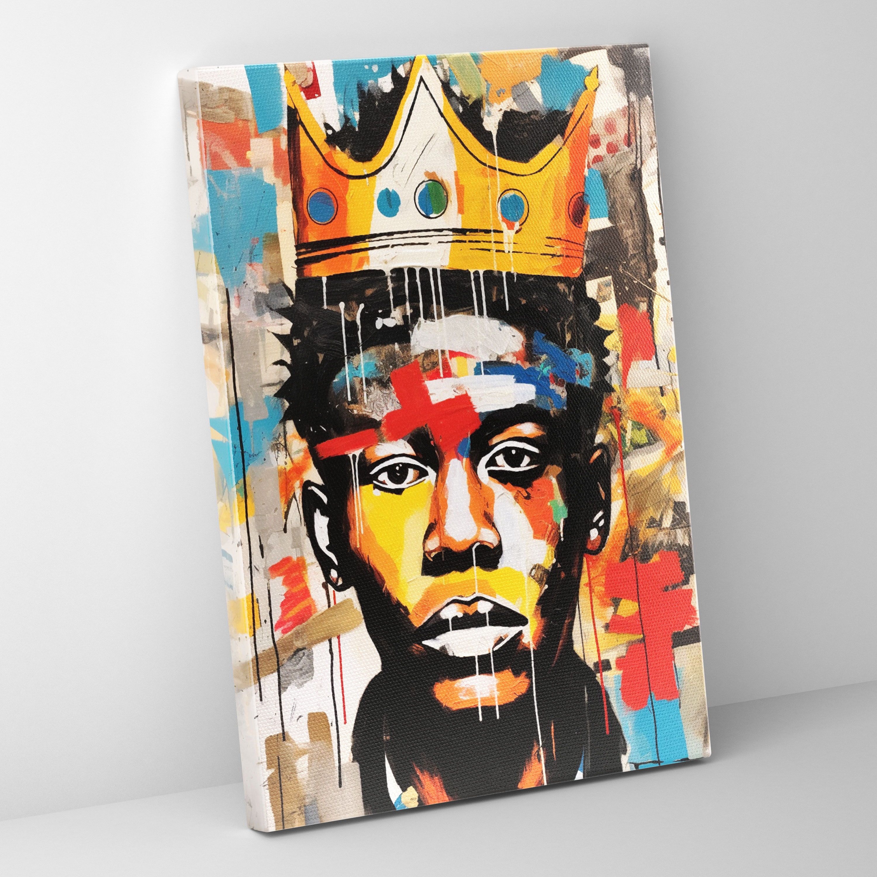 Basquiat Karma Teknik Kanvas Tablo - Basquiat Duvar Sanatı İmza Taç