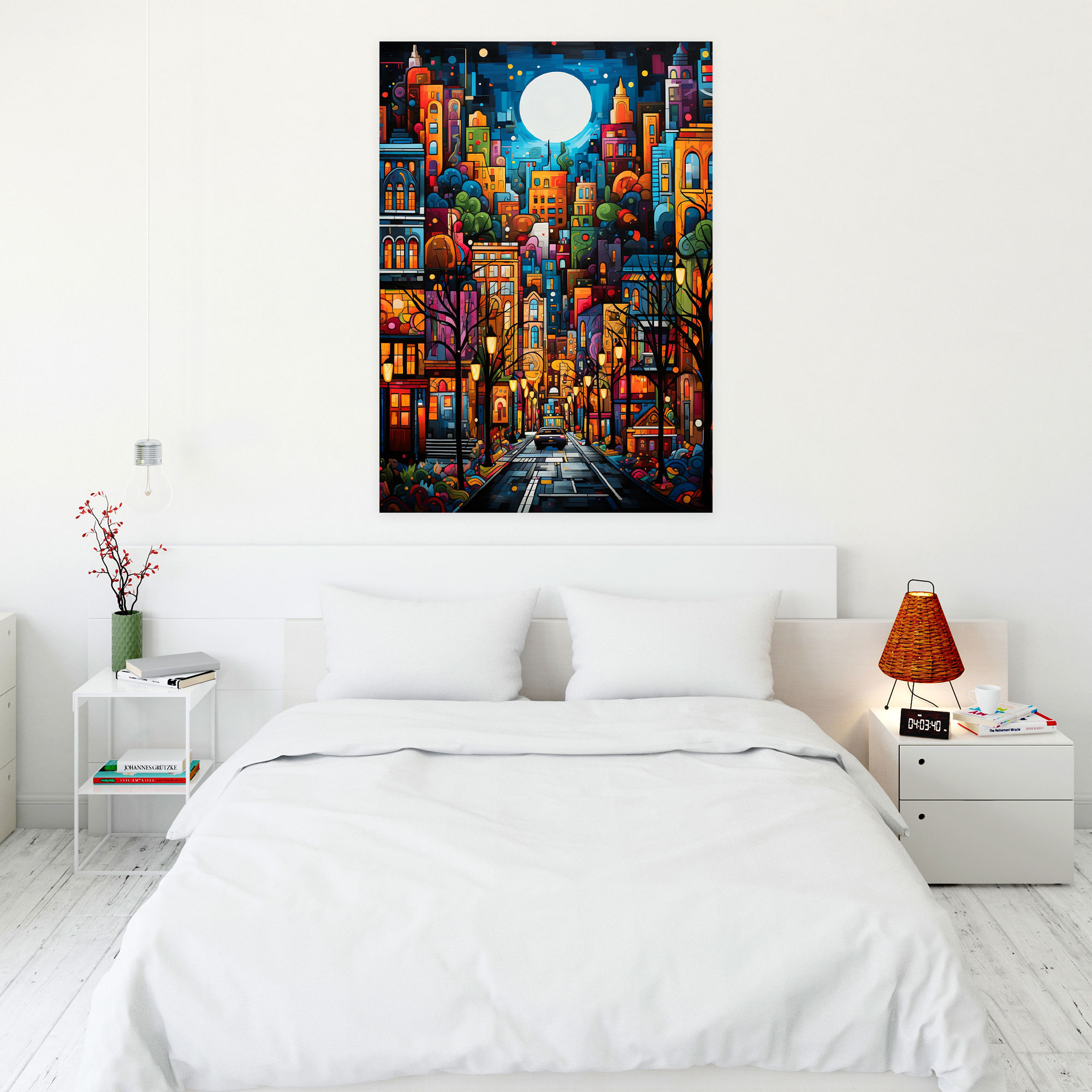 Basquiat Canvas Print - Abstract Graffiti Wall Art - Basquiat, Vibrant Cityscape, Abstract Graffiti Art, Wall Decoration