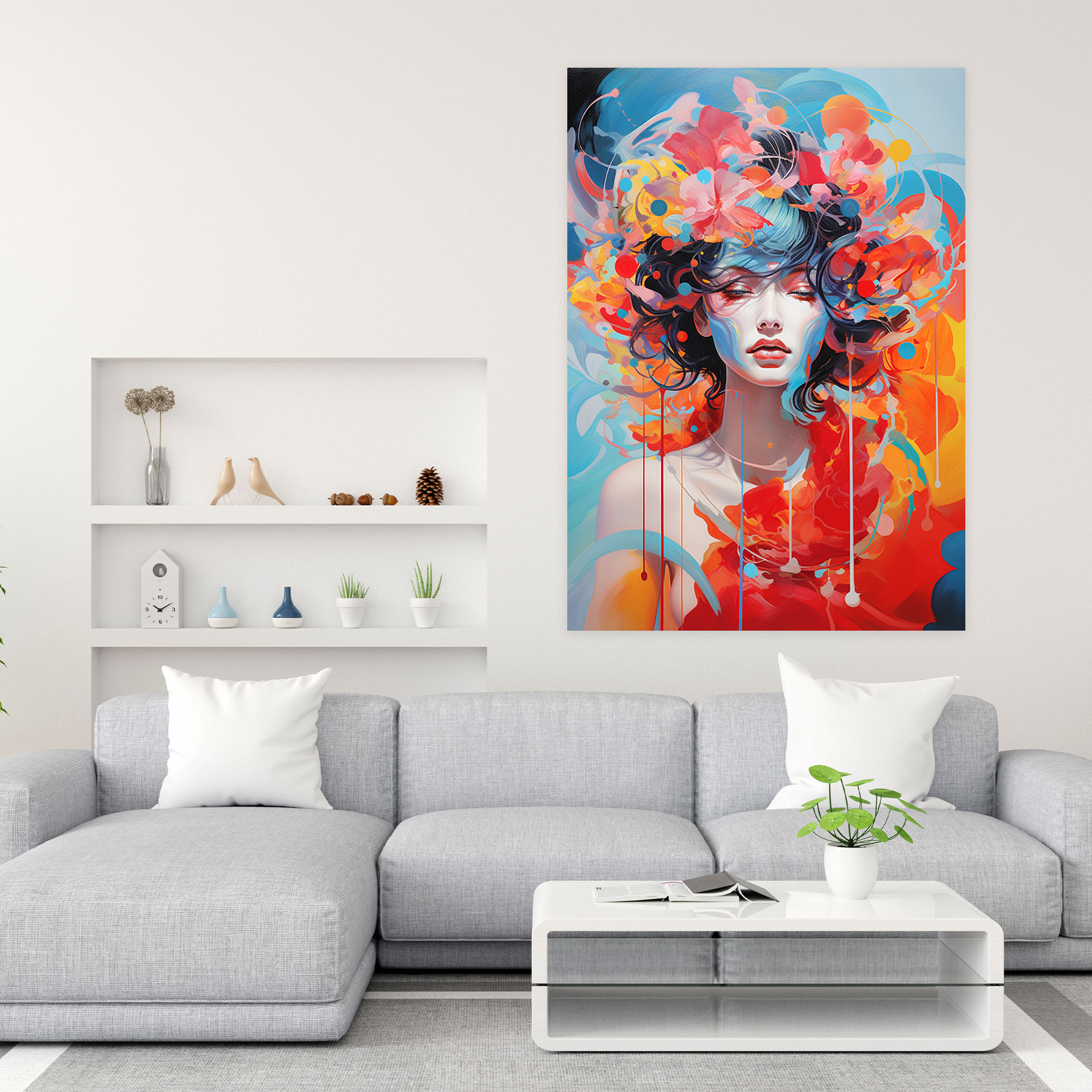 Basquiat Canvas Print - Colorful Wall Art - Basquiat, Canvas Print, Colorful Painting, Abstract Elements