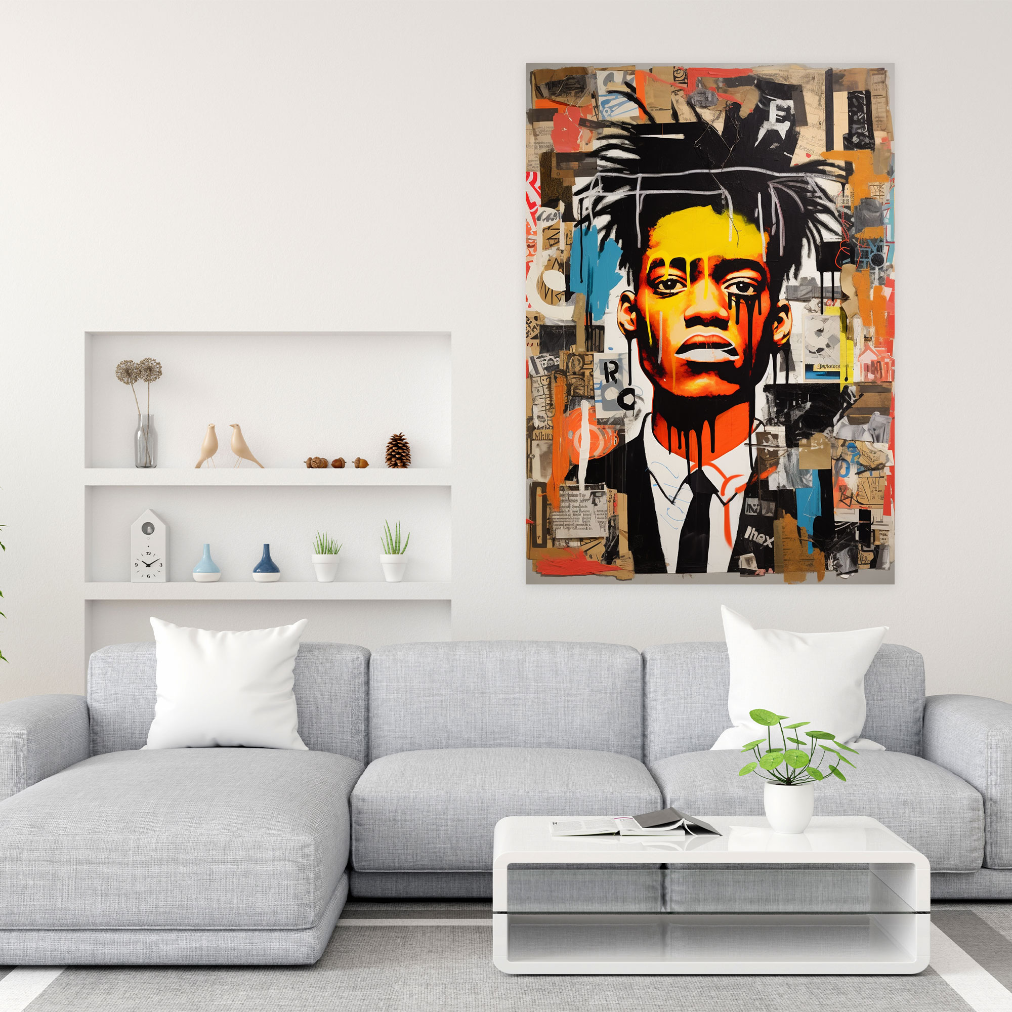 Basquiat Art Collage Canvas Print - Wall Decoration - Basquiat, Home Decoration, Art Collage, Wall Decoration
