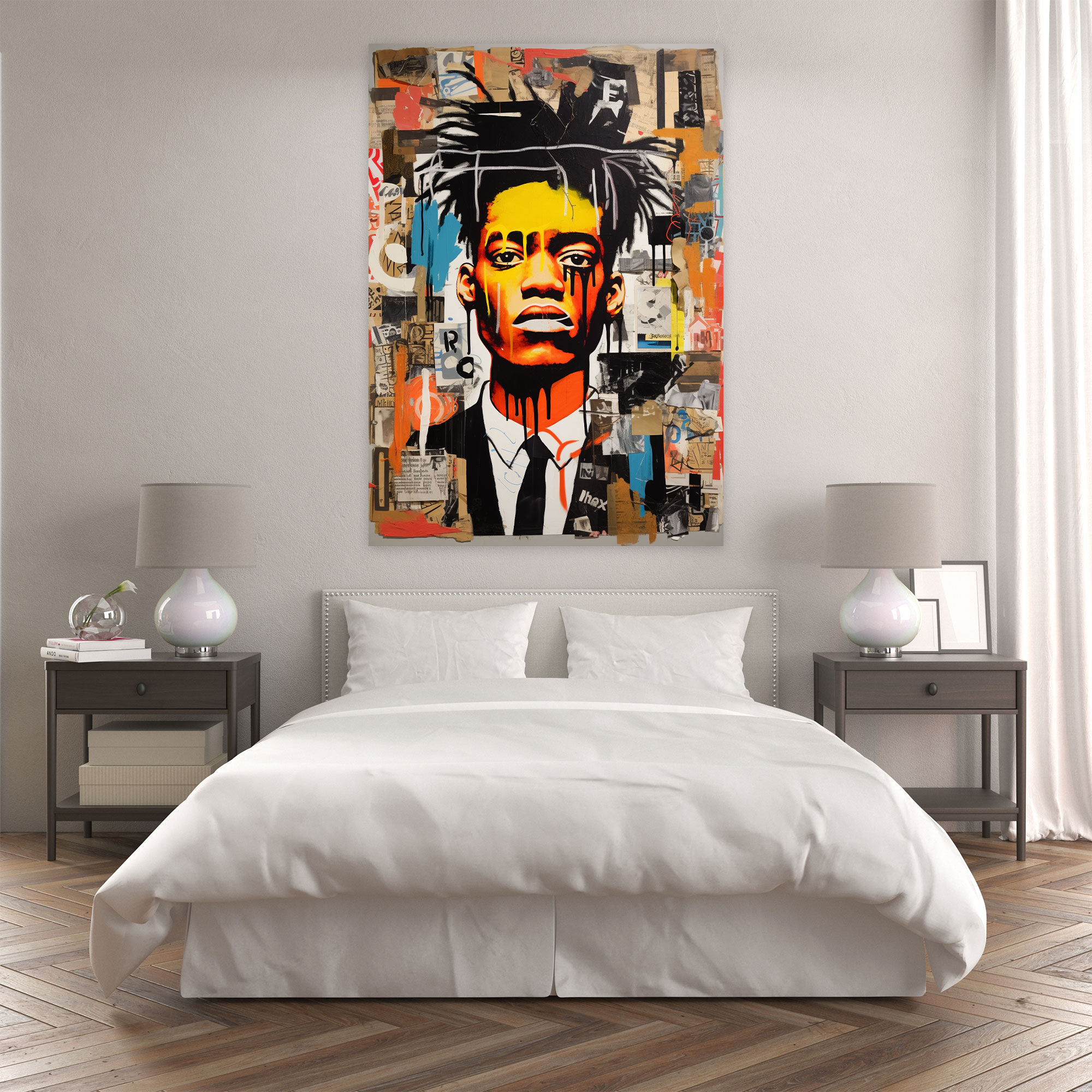 Basquiat Art Collage Canvas Print - Wall Decoration - Basquiat, Home Decoration, Art Collage, Wall Decoration