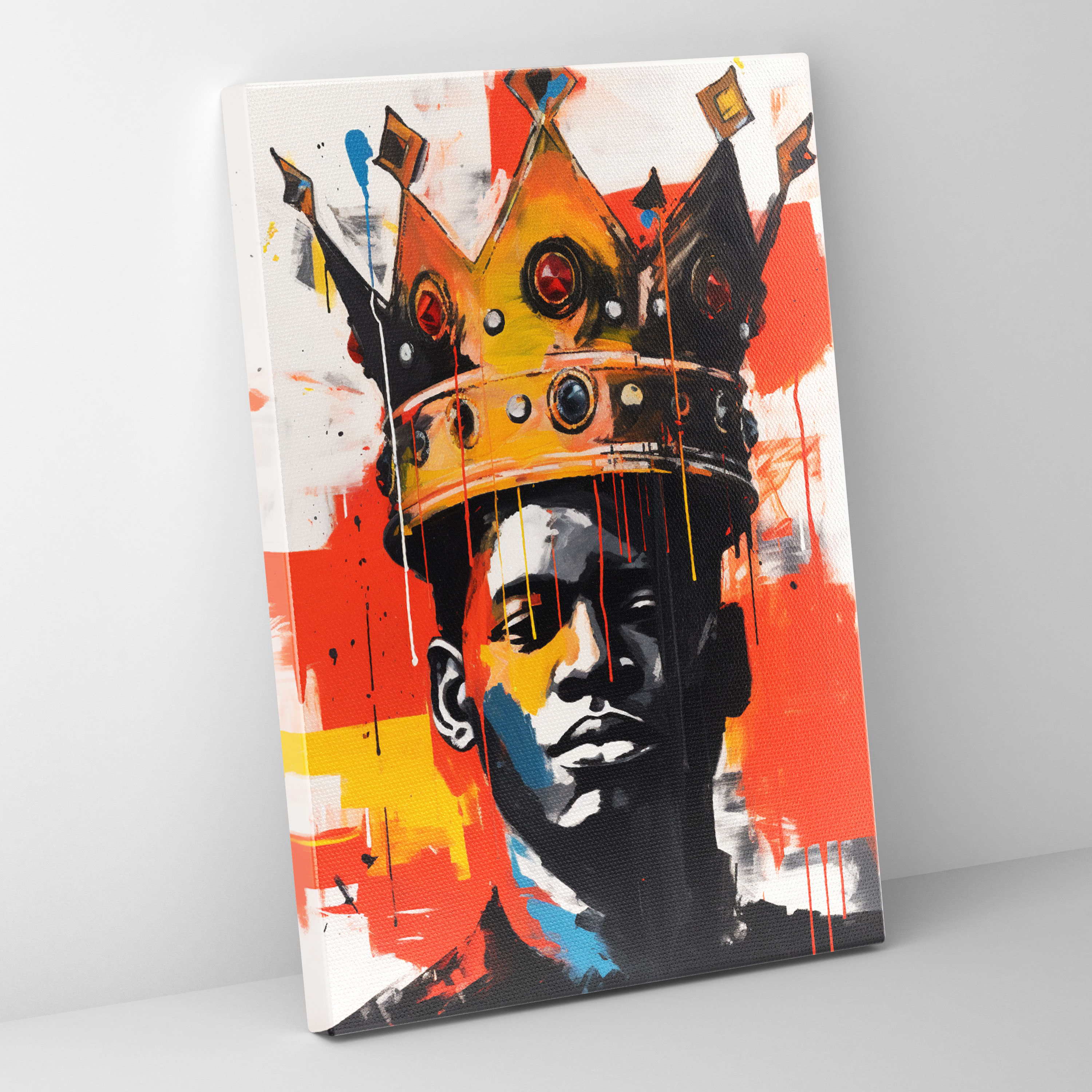 Basquiat Taç Kanvas Tablo - Soyut Duvar Sanatı - Ev Dekorasyonu