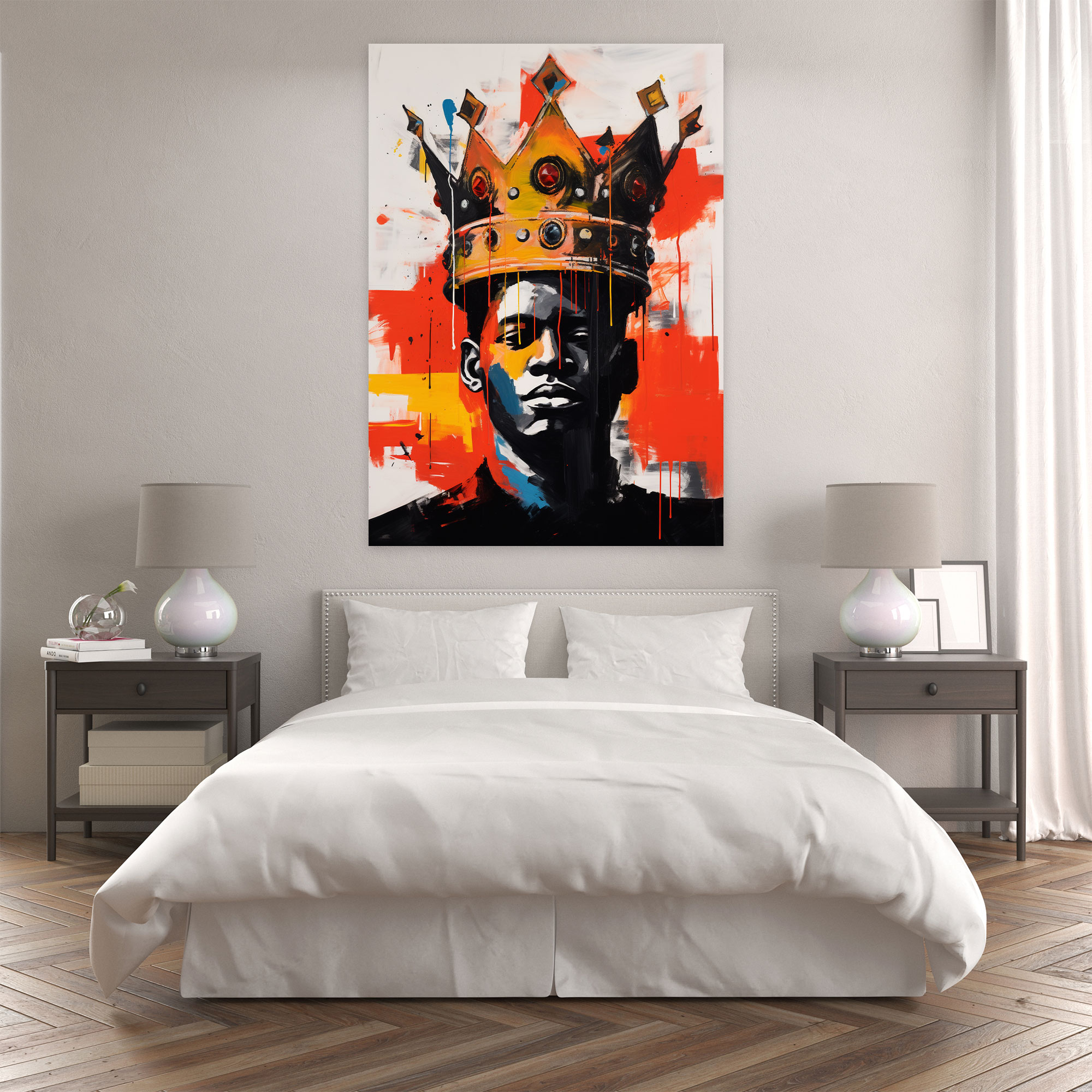 Basquiat Taç Kanvas Tablo - Soyut Duvar Sanatı - Ev Dekorasyonu