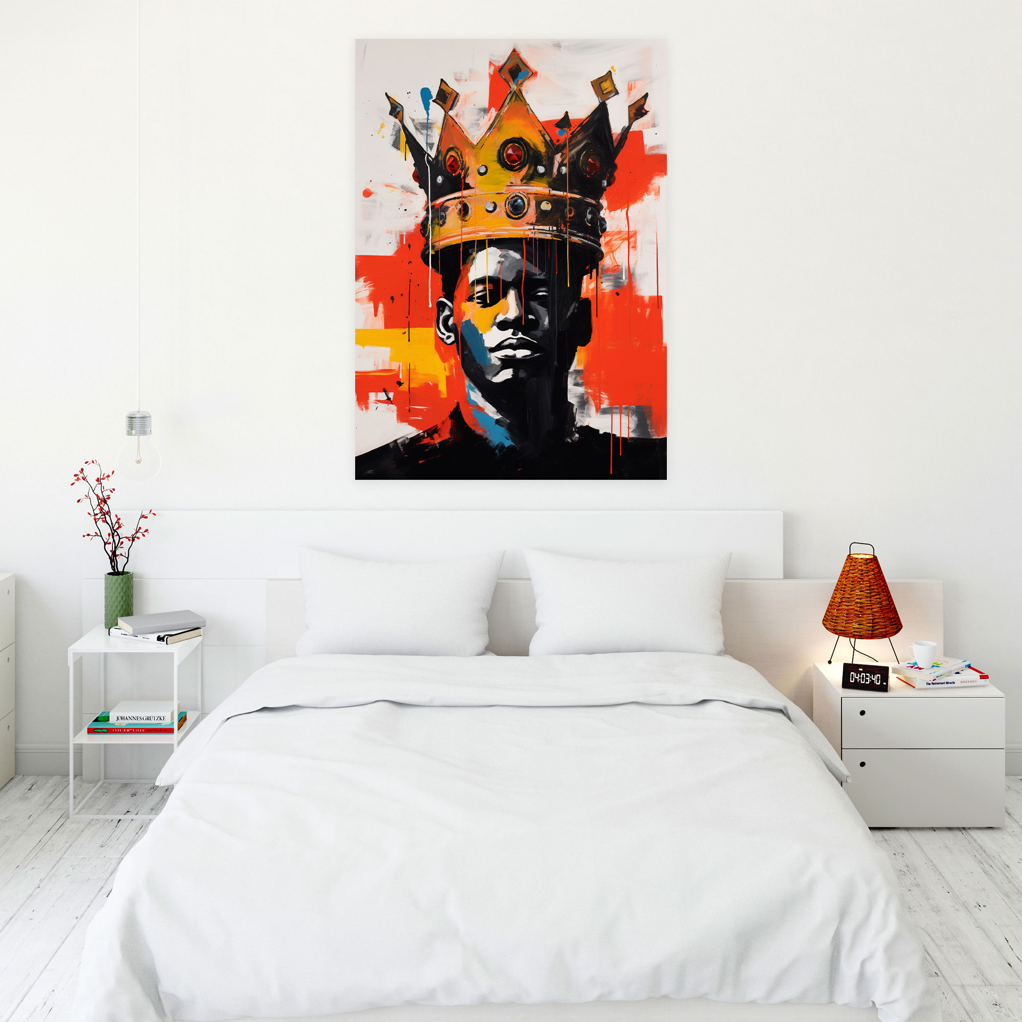Basquiat Taç Kanvas Tablo - Soyut Duvar Sanatı - Ev Dekorasyonu