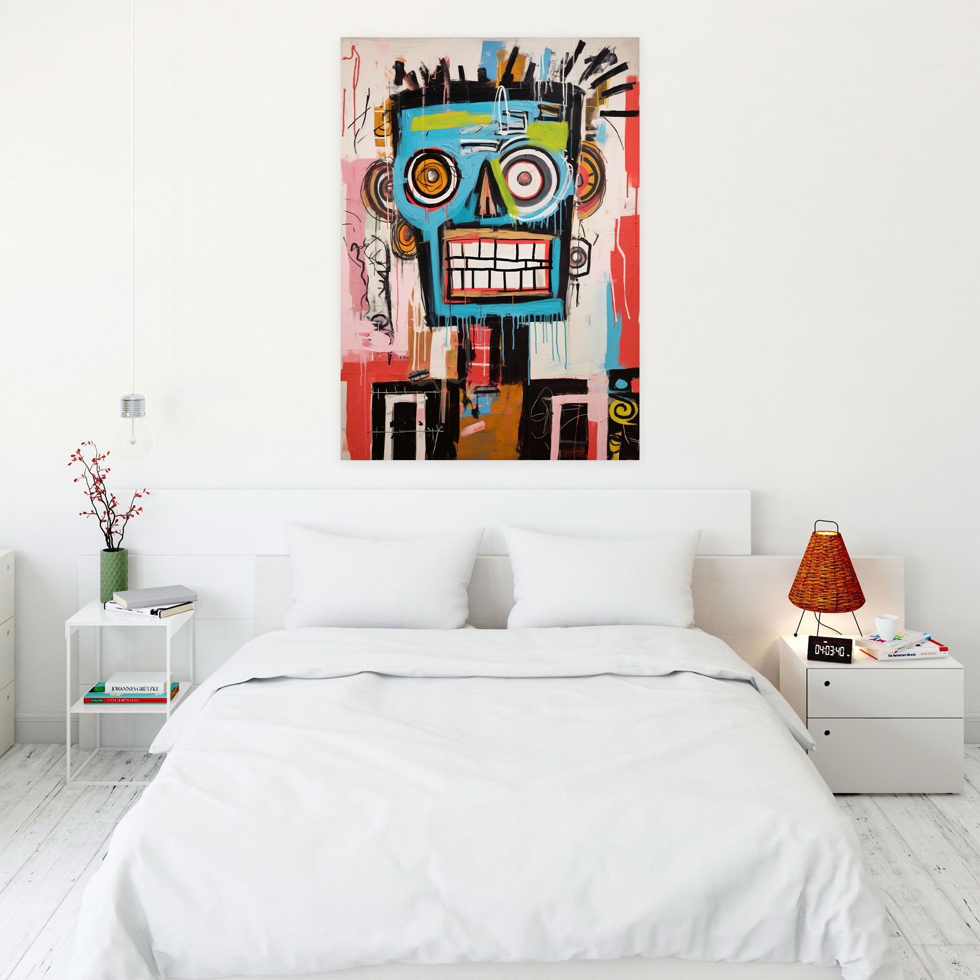 Basquiat Rebel Canvas Print - Expressive Wall Art - Basquiat, Rebellious Spirit, Wall Decoration, Canvas Wall Art