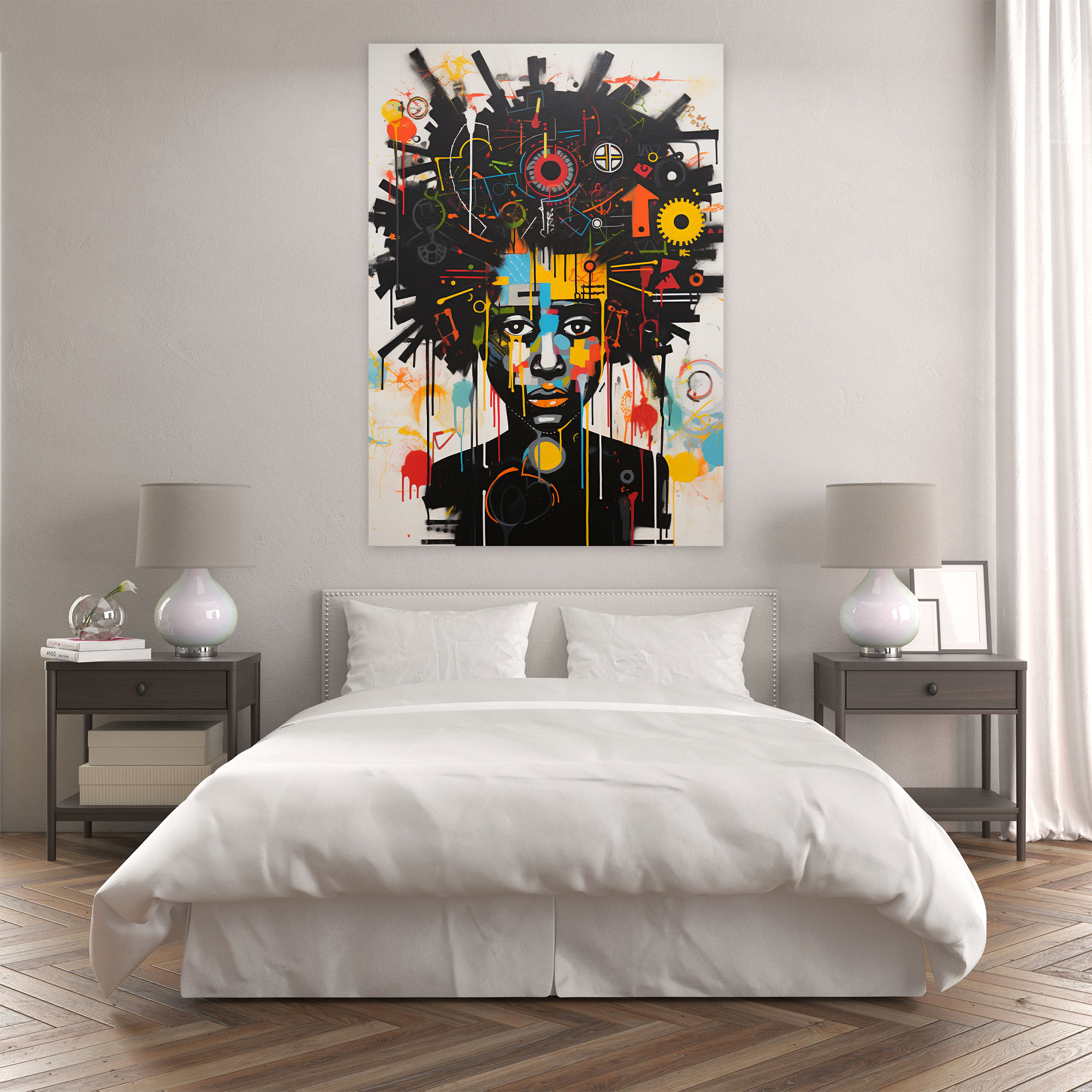 Basquiat Canvas Print - Basquiat, Canvas Wall Art, Wall Decoration, Expressive Strokes