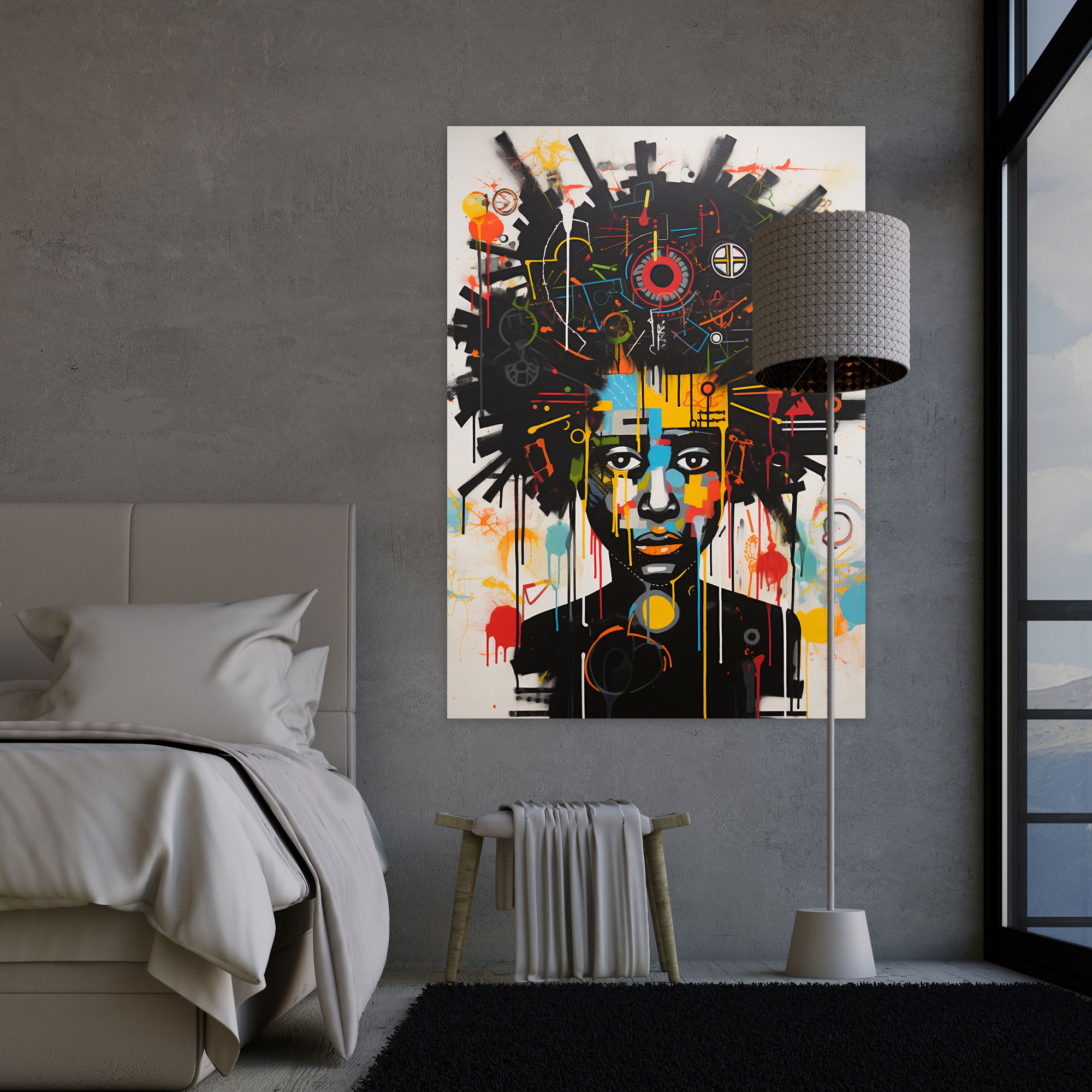 Basquiat Canvas Print - Basquiat, Canvas Wall Art, Wall Decoration, Expressive Strokes