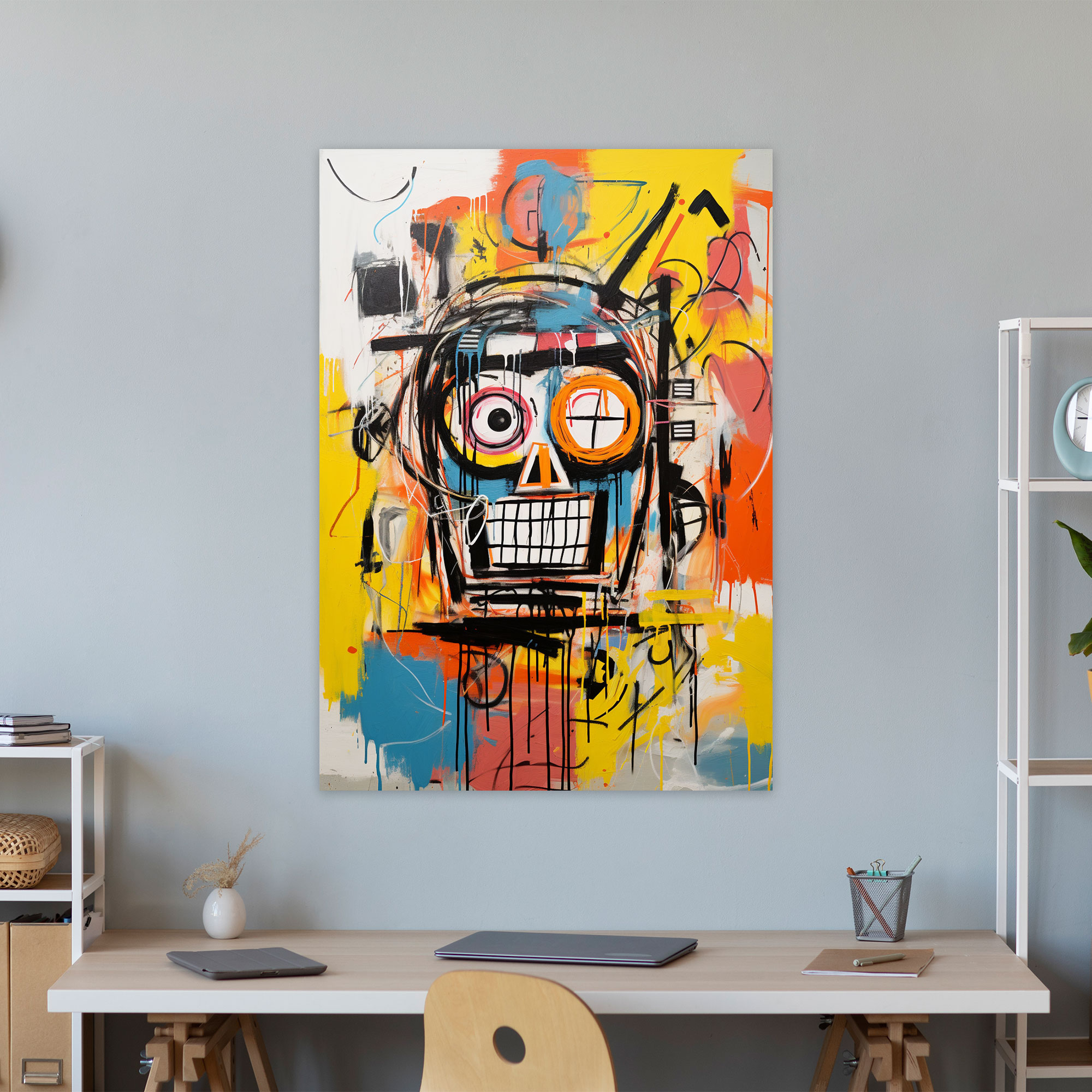 Basquiat Canvas Print - Basquiat, Vivid Colors, Home Decoration, Canvas Wall Art