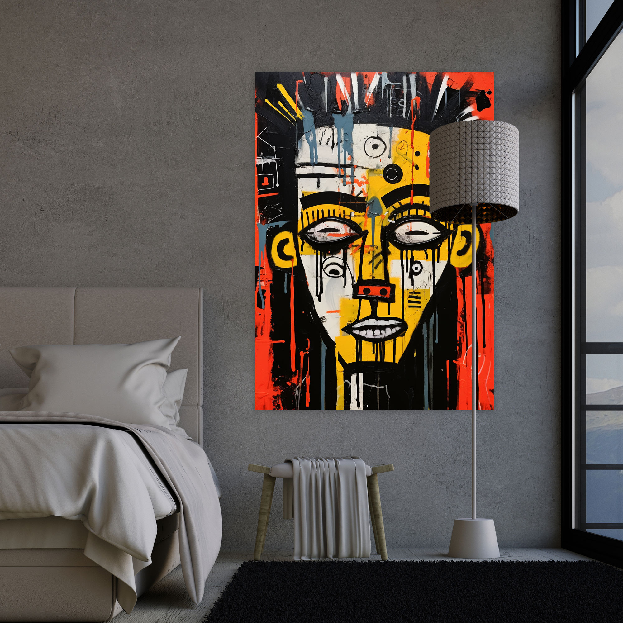 Basquiat Duvar Dekorasyonu - Sokak Graffiti Kanvas Tablo