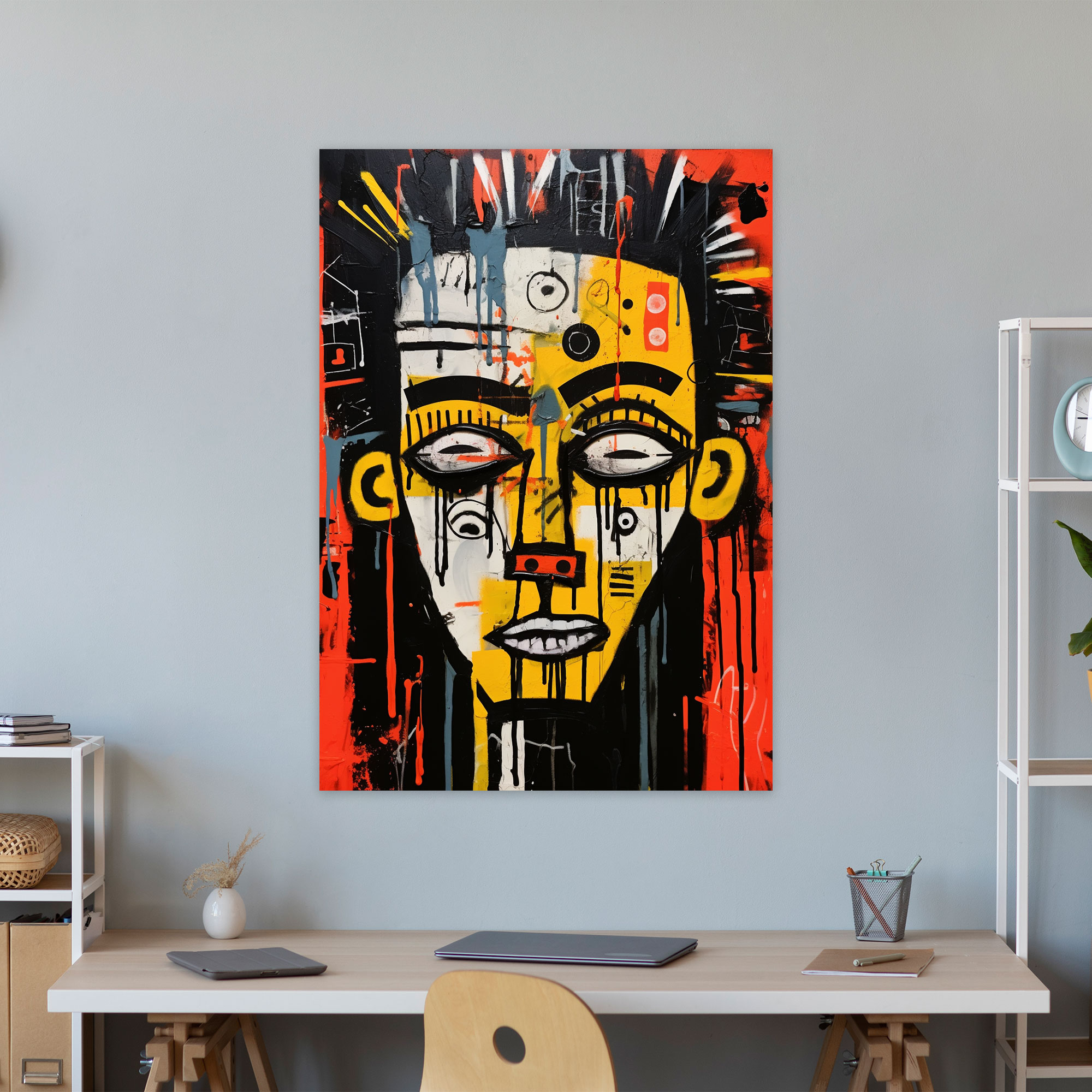 Basquiat Duvar Dekorasyonu - Sokak Graffiti Kanvas Tablo
