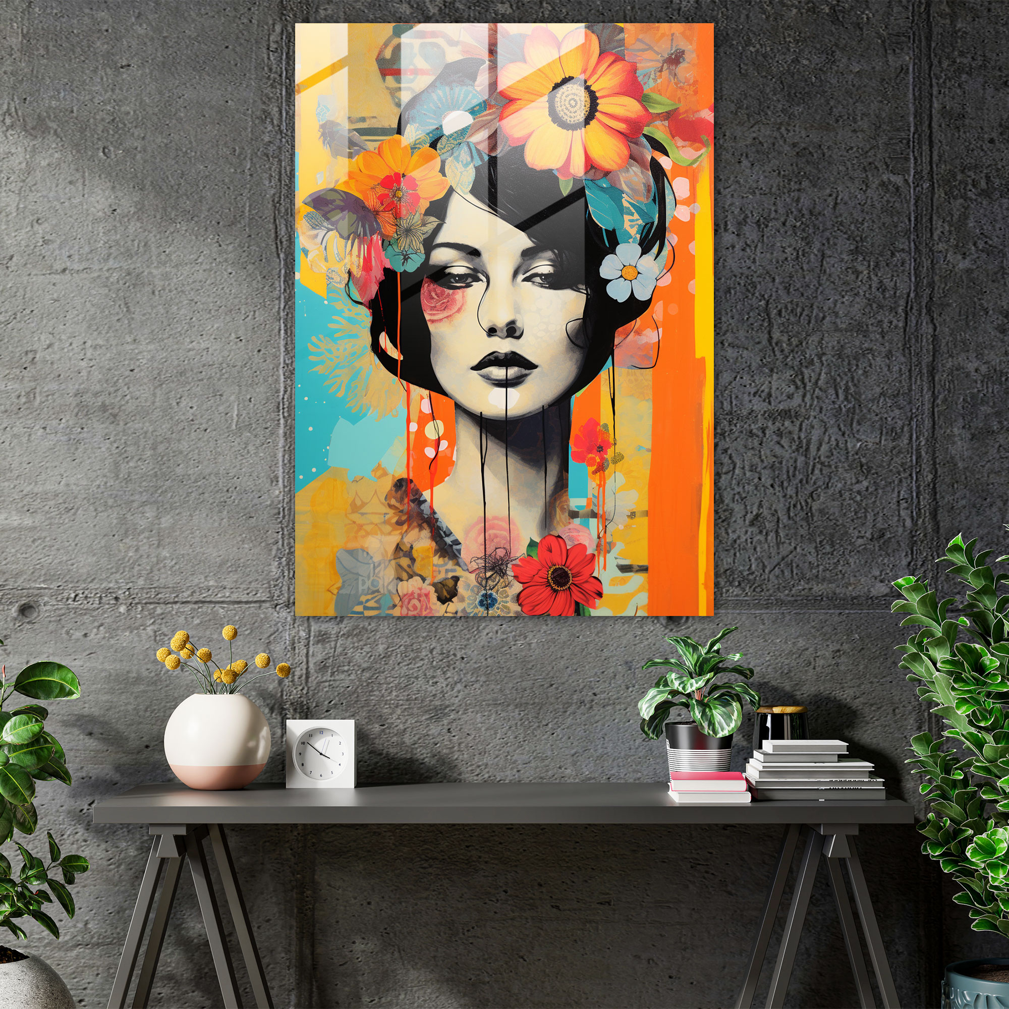 Basquiat Inspired Glass Wall Art - Basquiat, Glass Print, Basquiat, Modern Art