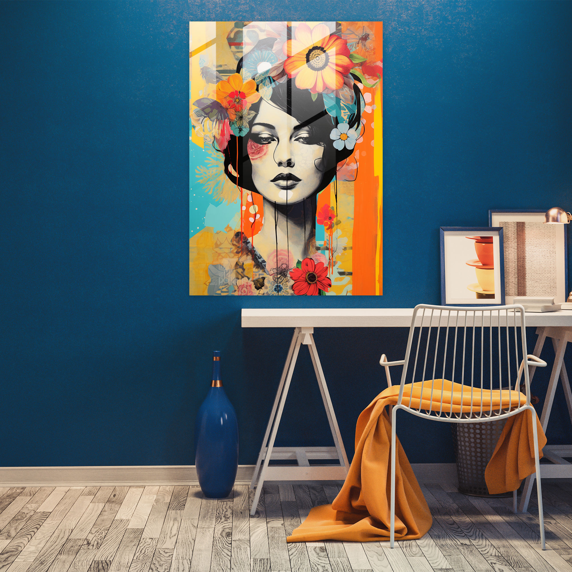 Basquiat Inspired Glass Wall Art - Basquiat, Glass Print, Basquiat, Modern Art