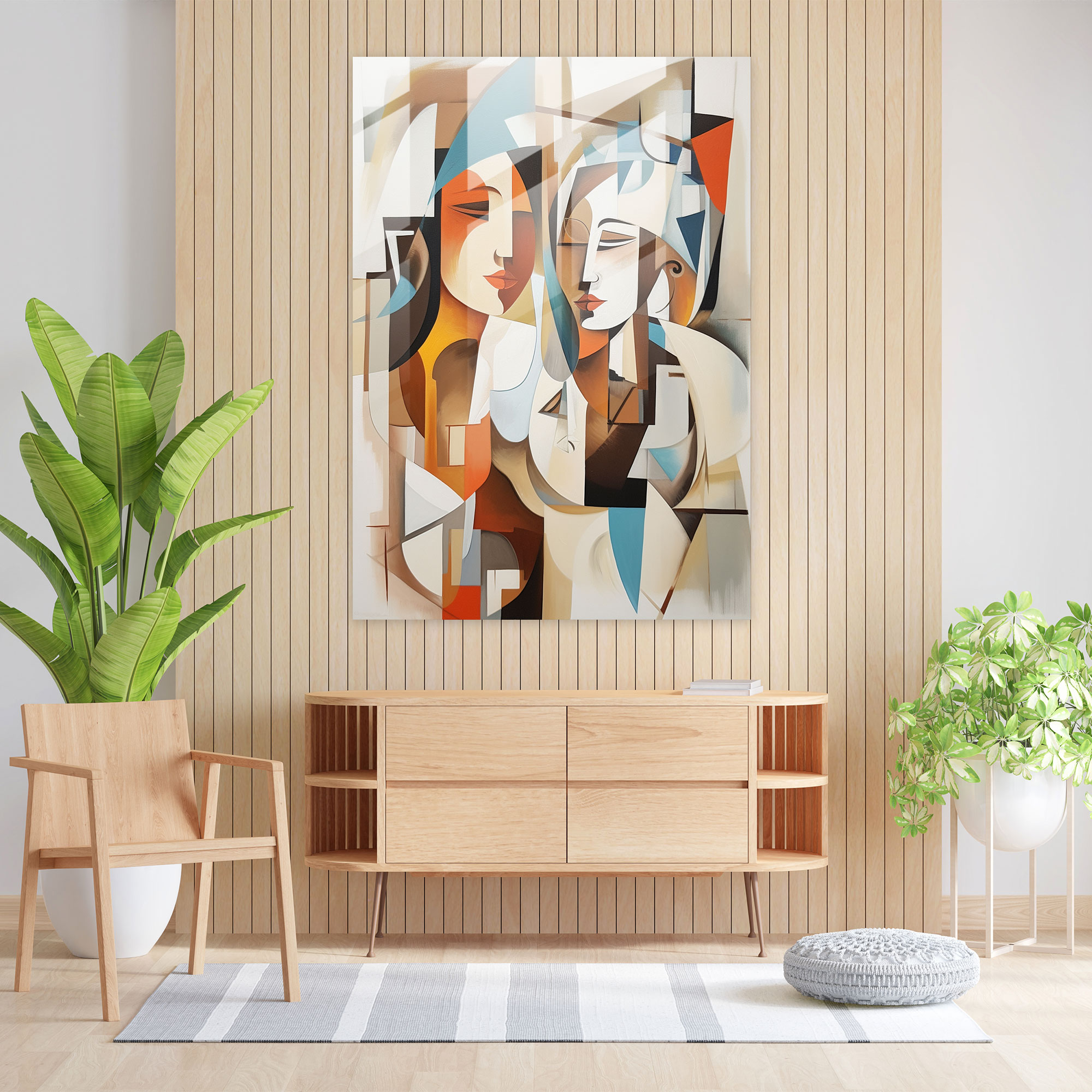 Basquiat Inspired Glass Wall Art - Basquiat, Glass Print, Cubism, Basquiat