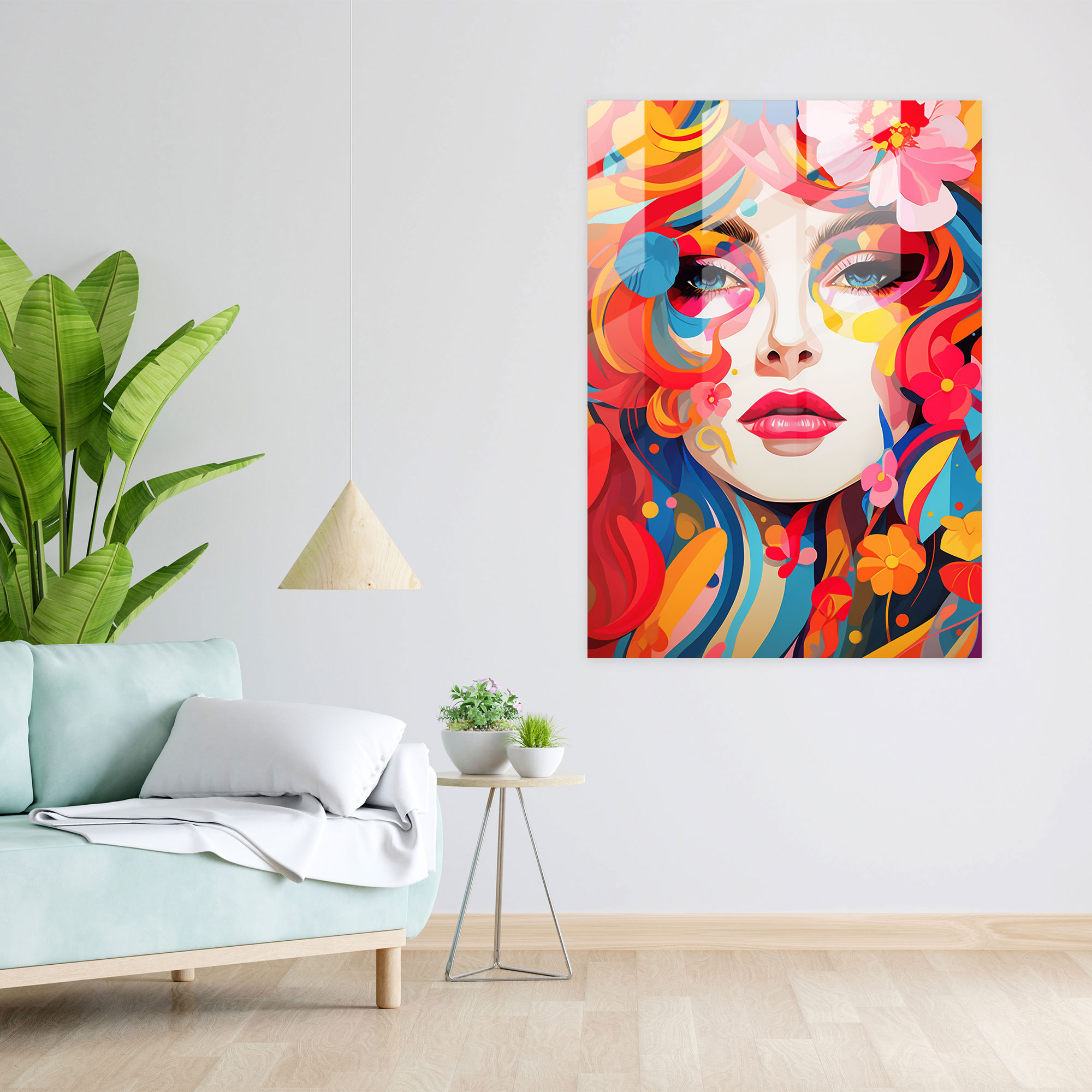 Basquiat Esintili Cam Tablo - Pop Art Duvar Dekorasyonu Modern Sanat