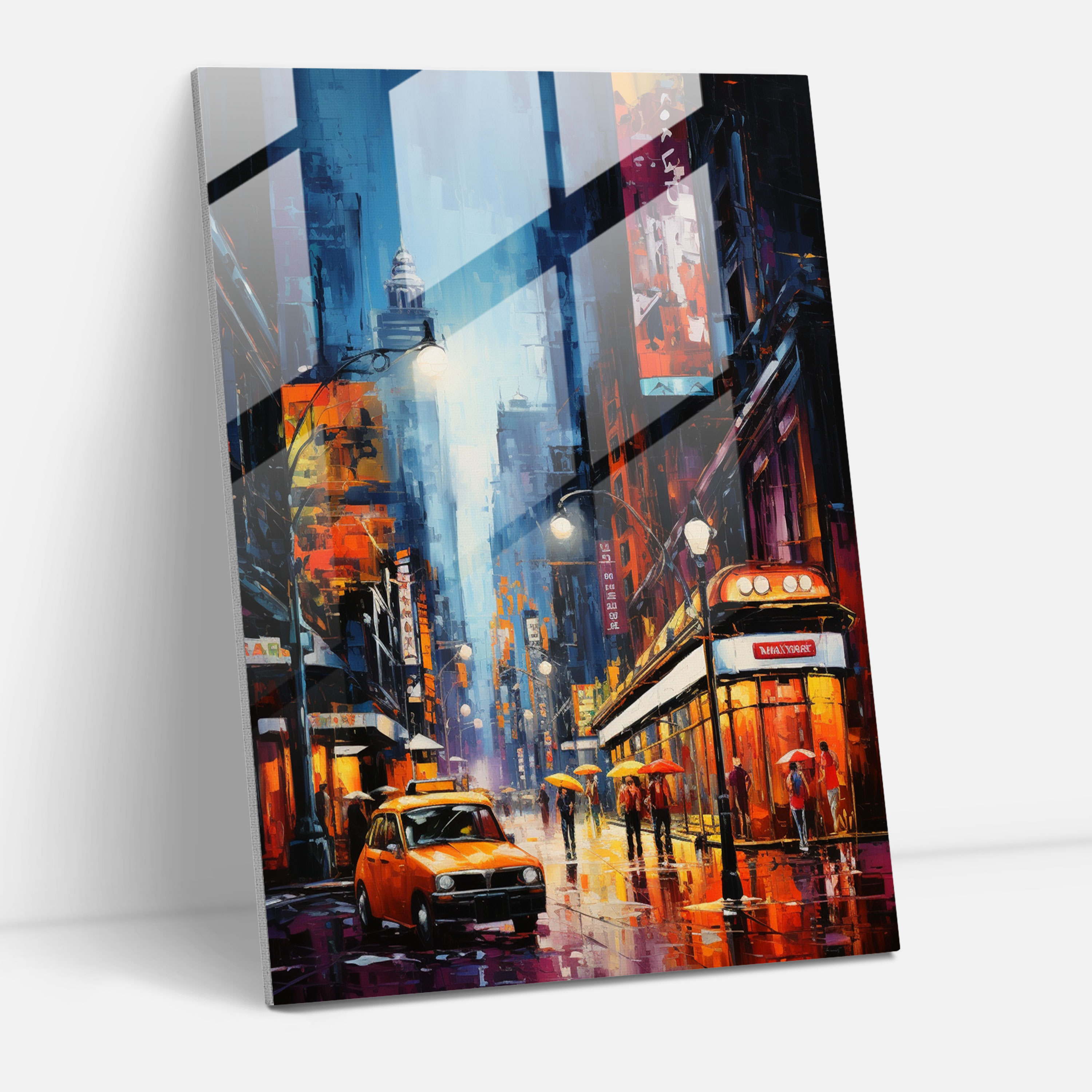 Basquiat Glass Wall Art: Dynamic Street Scene - Basquiat, Home Decoration, Urban Art, Wall Decoration
